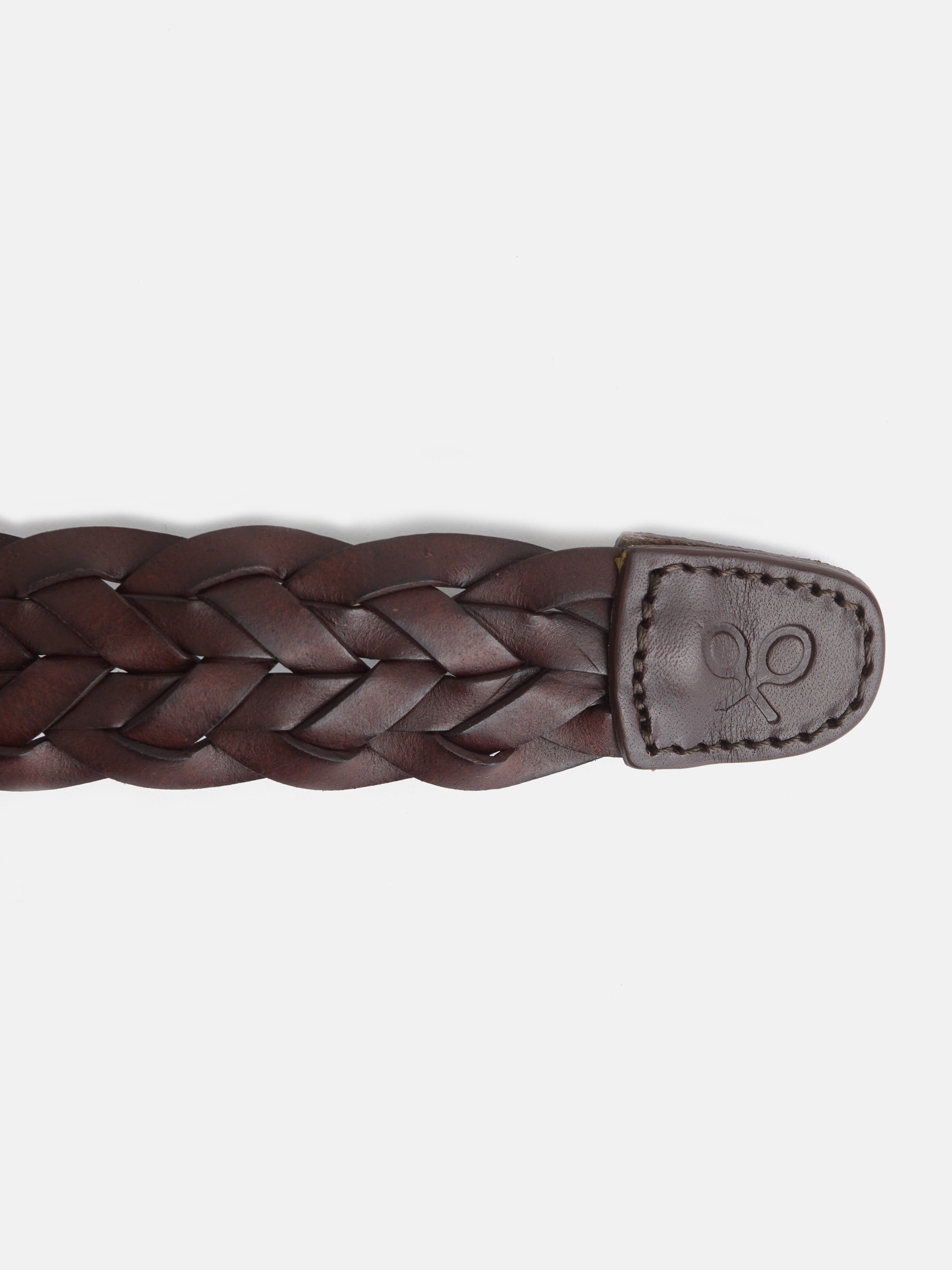 Braided leather belt
