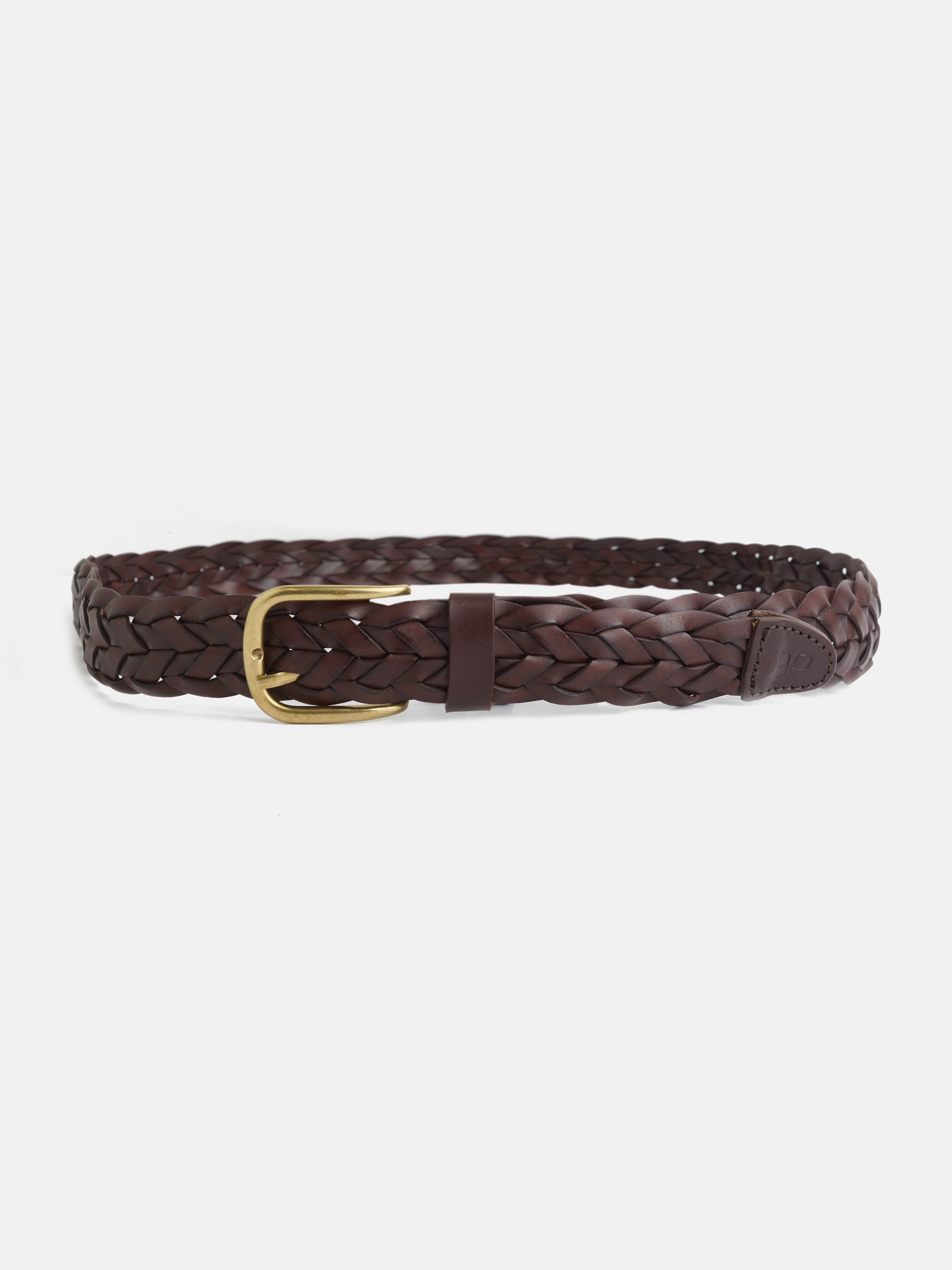 Braided leather belt