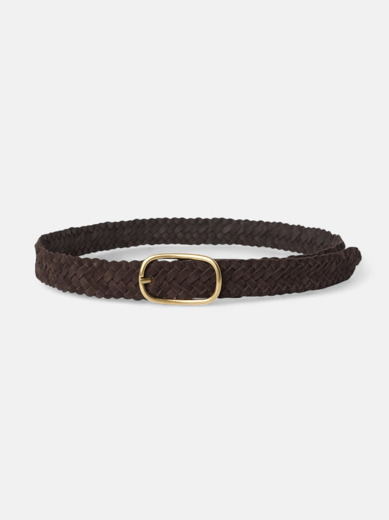Braided suede leather belt