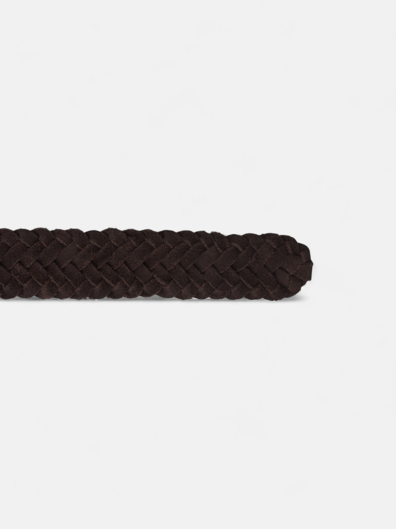 Braided suede leather belt