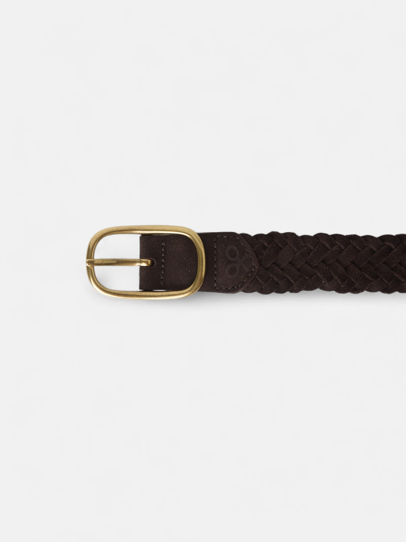 Braided suede leather belt