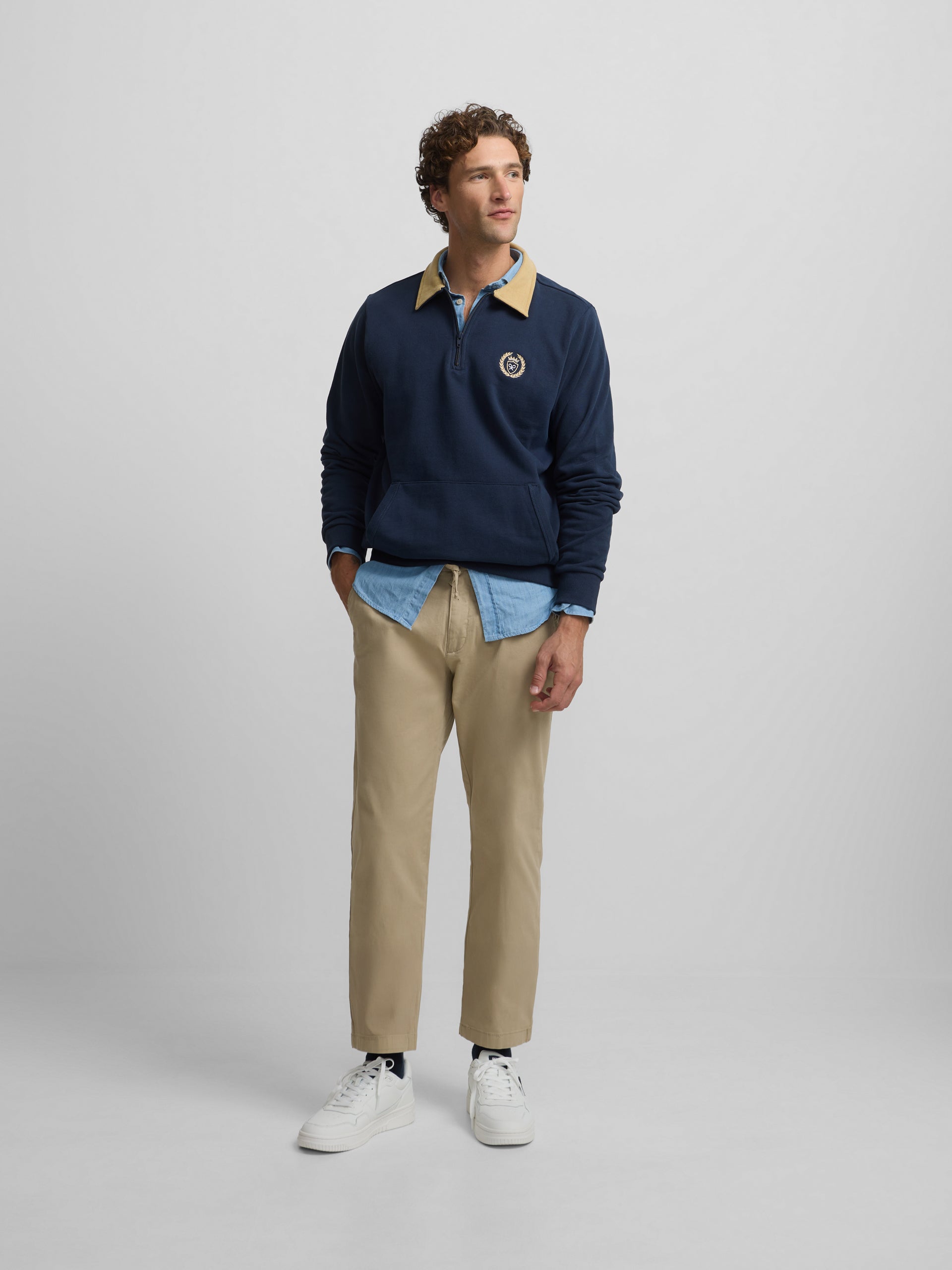 Pantalon sport jogger casual beige