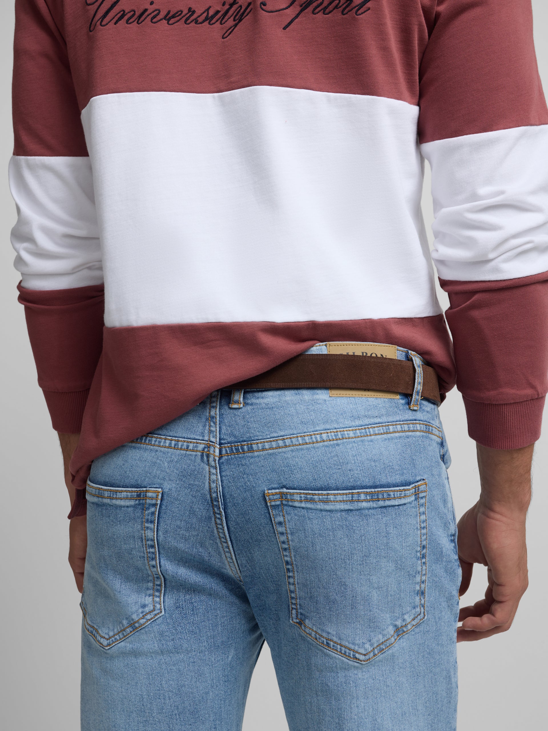 Calças desportivas de ganga azul