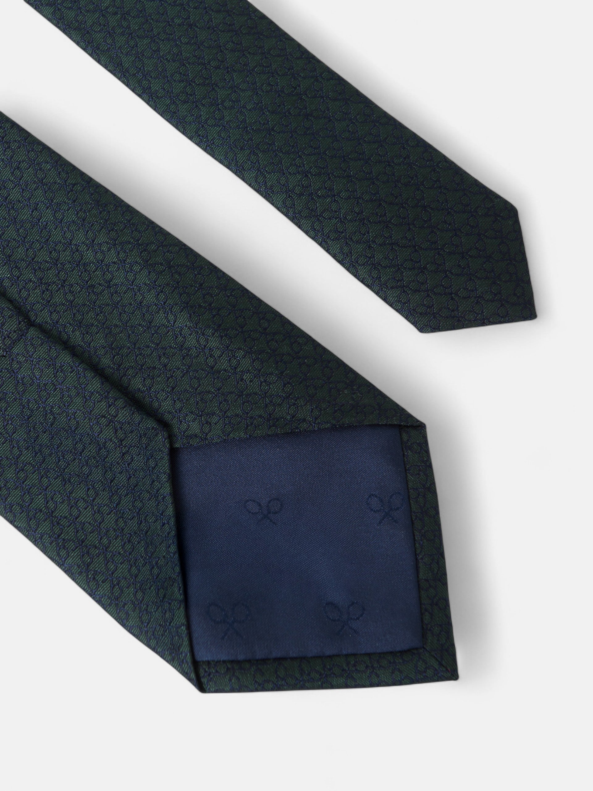 Gravata com padrão multiraquetes verde