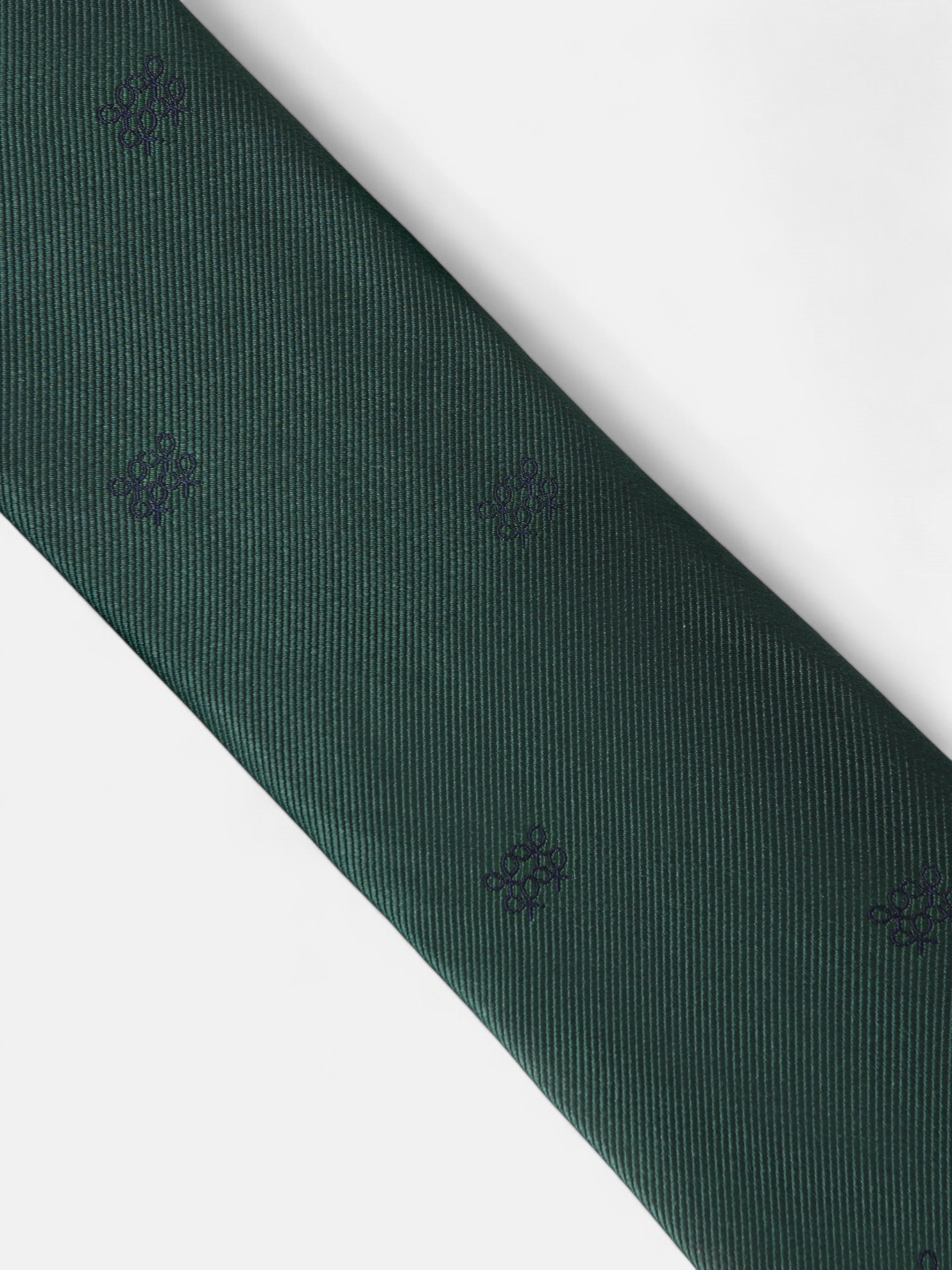 Gravata com padrão geométrico de raquetes verde