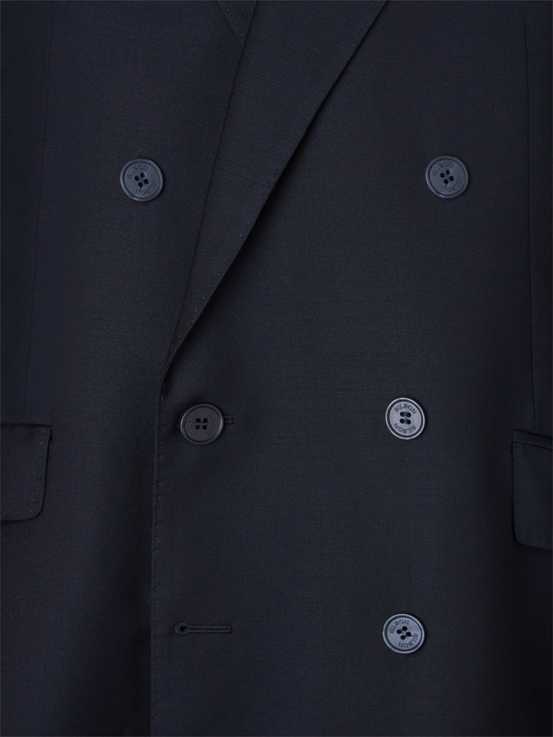 Veste de costume croisée stretch bleu marine
