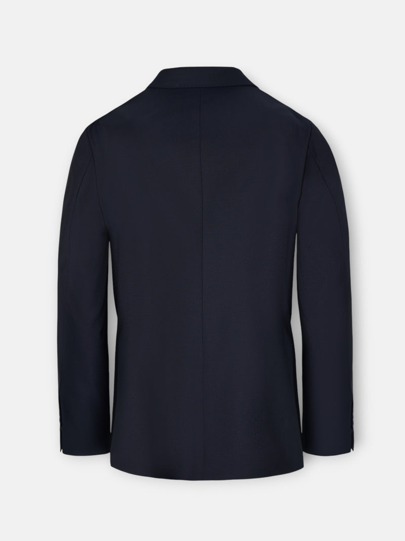 Veste de costume croisée stretch bleu marine