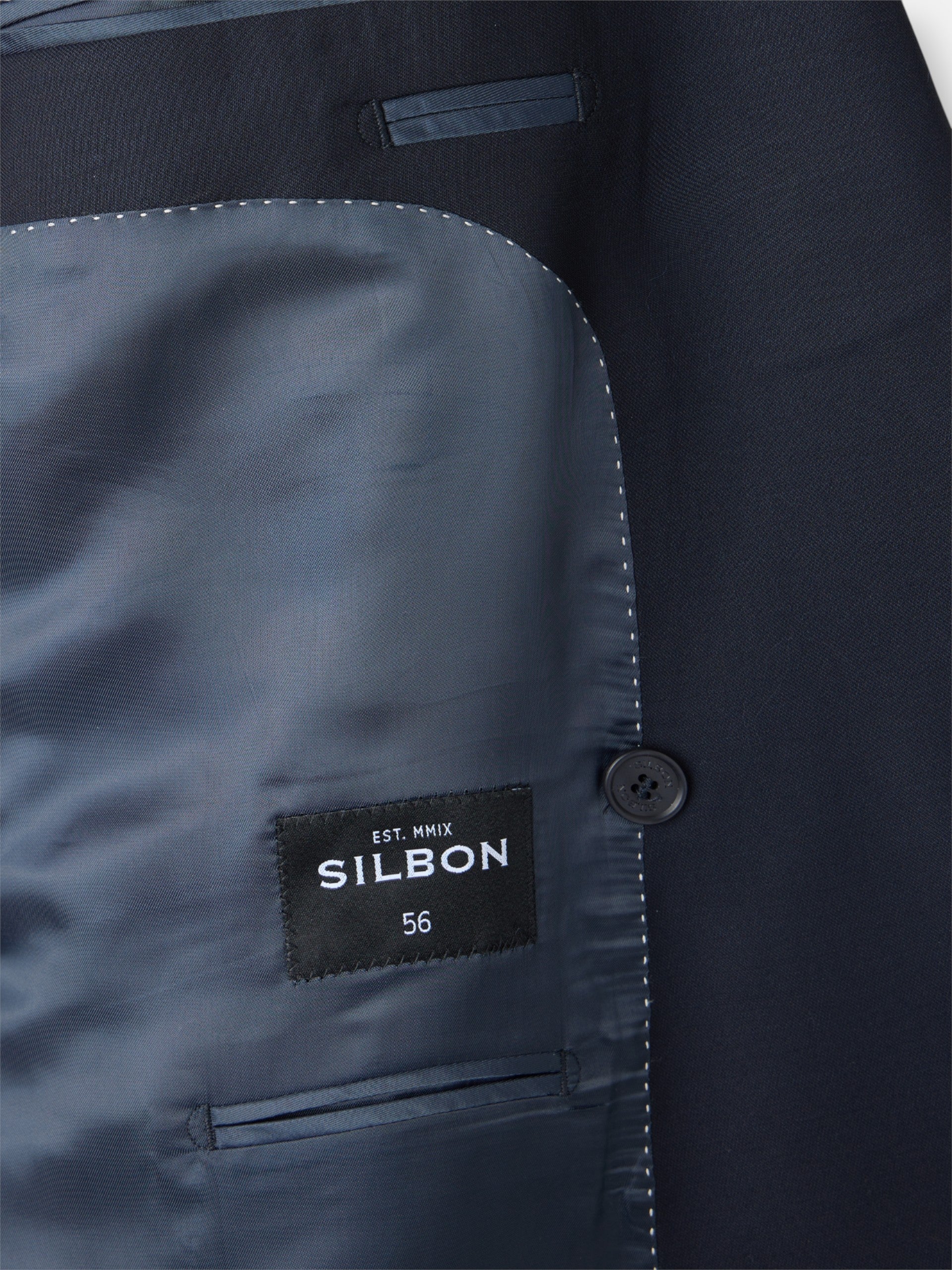 Blazer de fato cruzado stretch azul-marinho