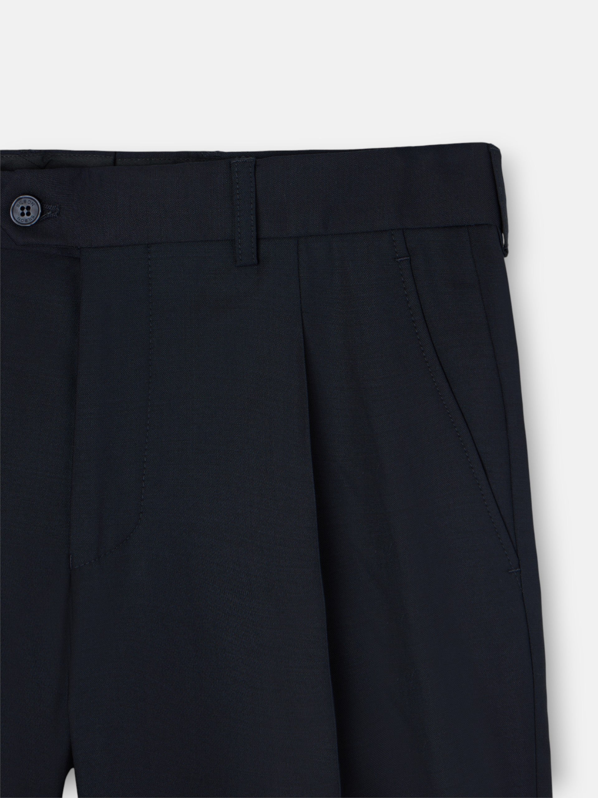 Pantalon traje cruzado stretch navy