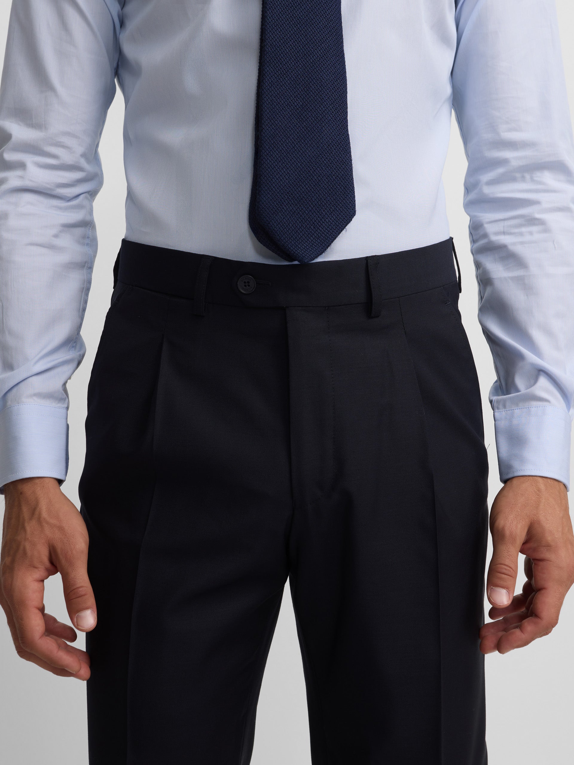 Pantalon traje cruzado stretch navy