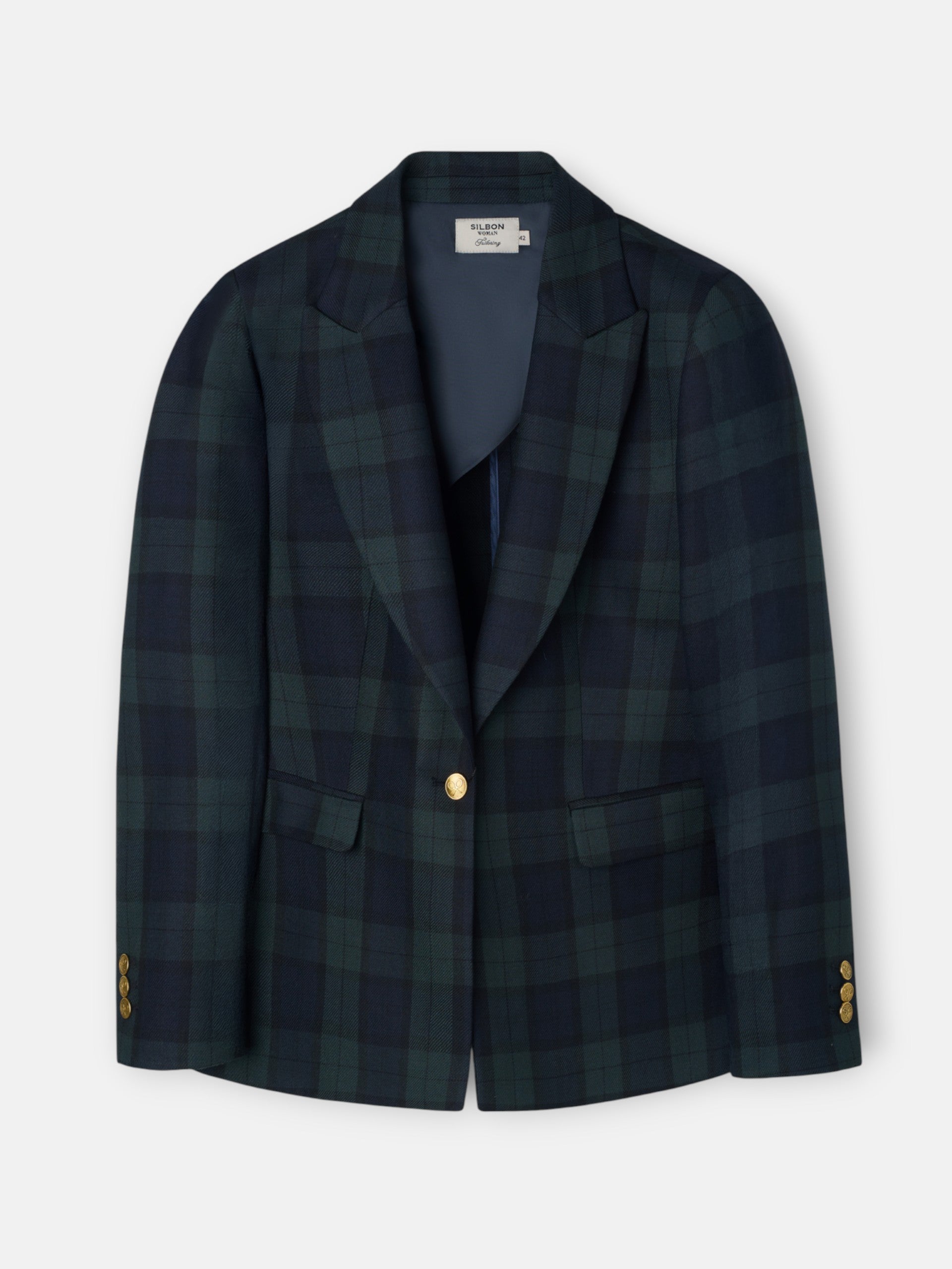 Classic green plaid blazer
