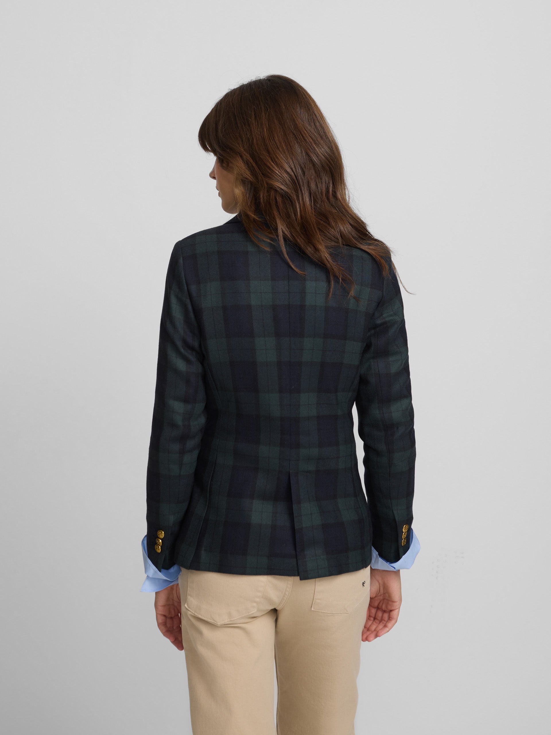 Classic green plaid blazer