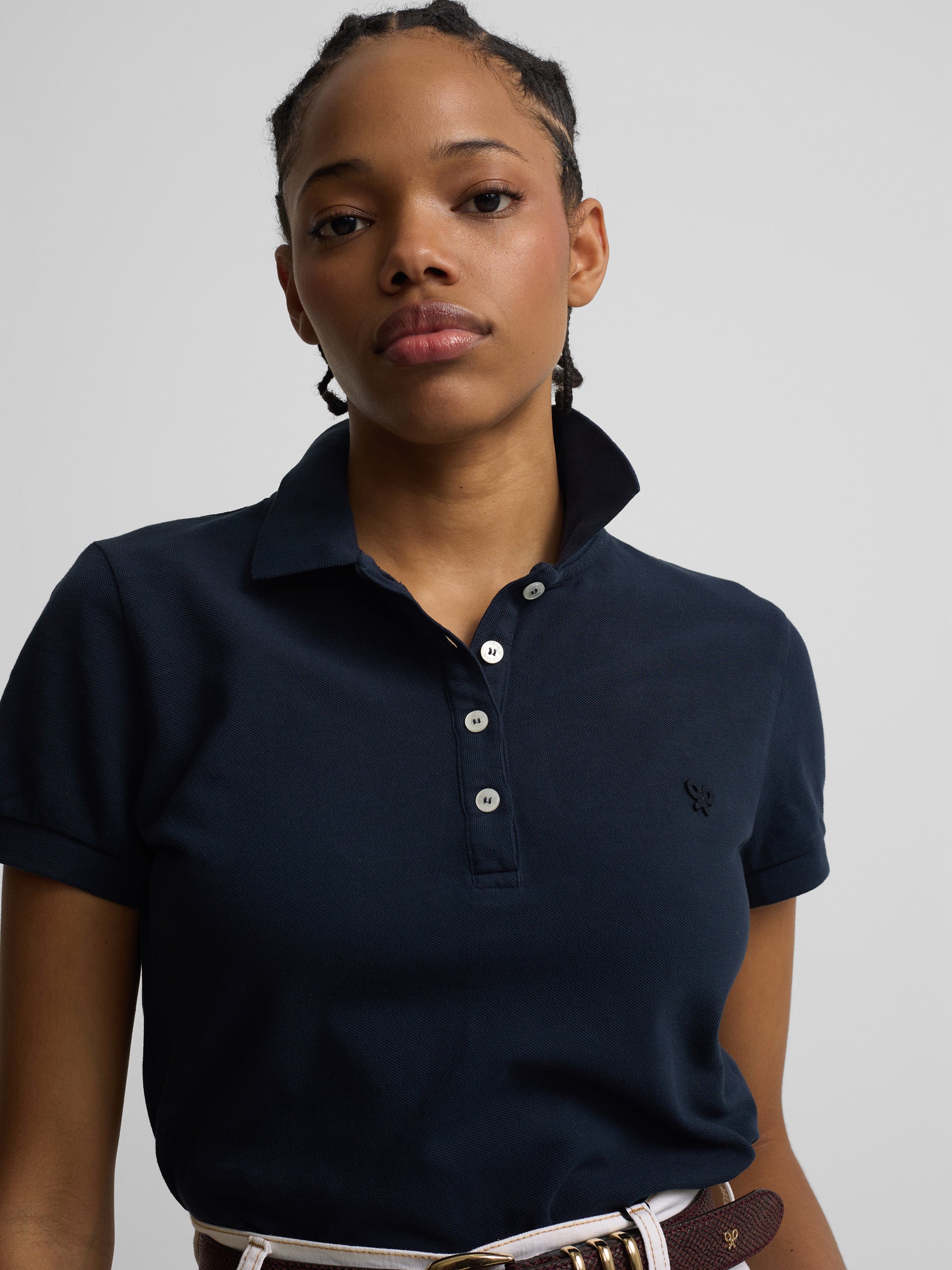 polo classique bleu marine pour femme