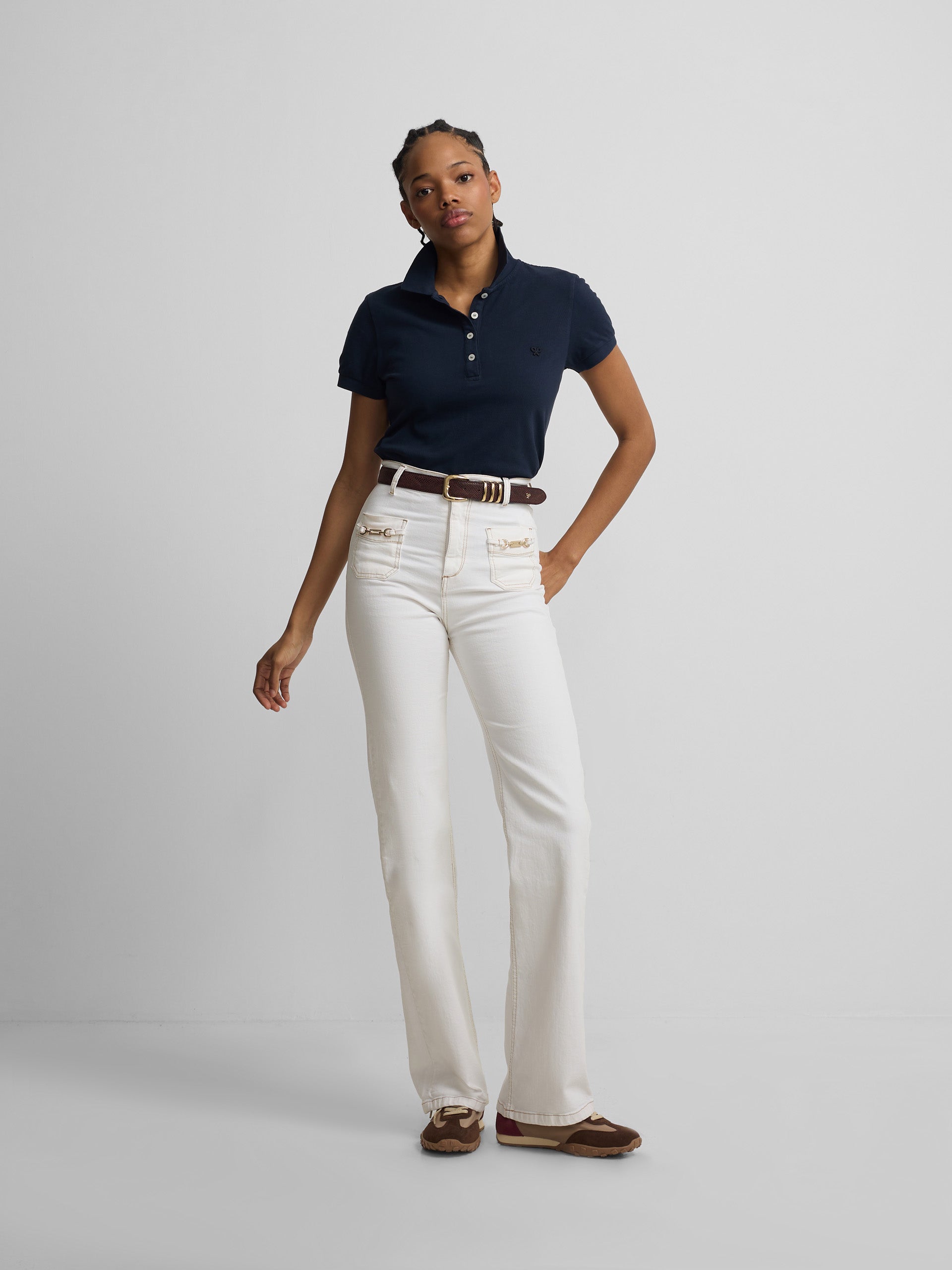 polo classique bleu marine pour femme