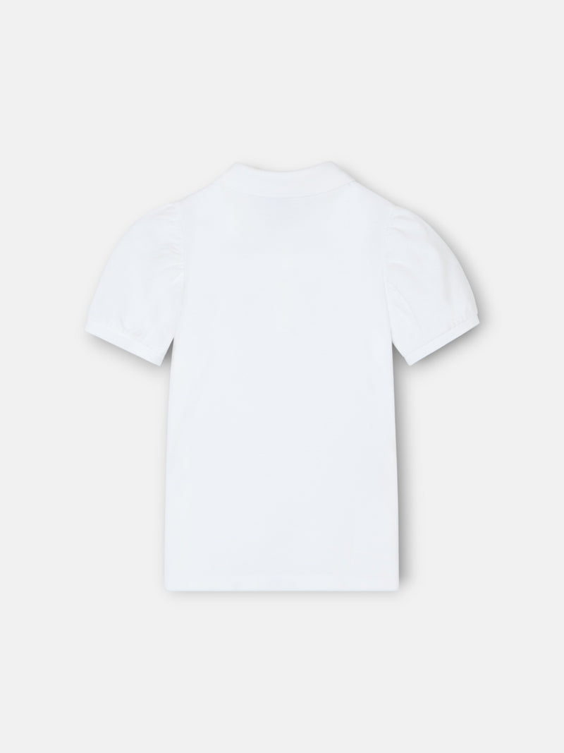 Polo clássico branco para menina