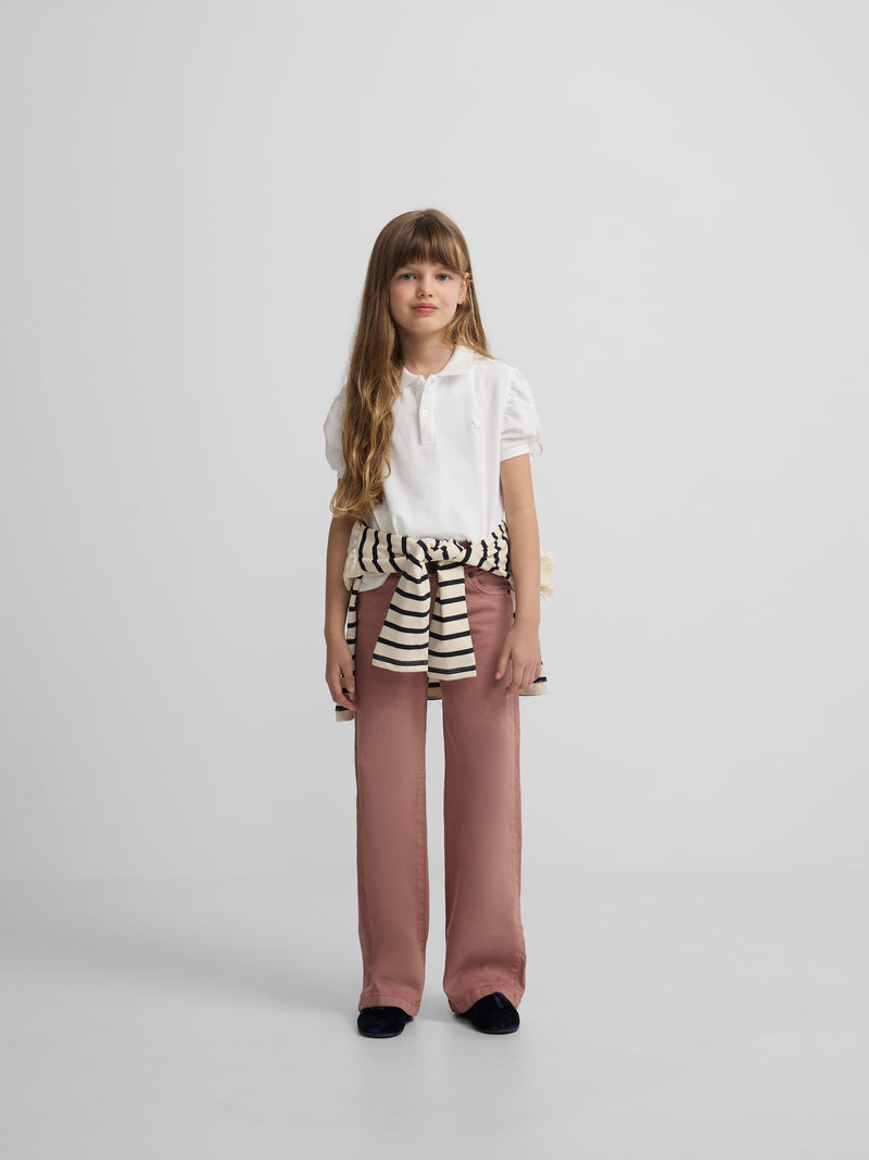 Polo clássico branco para menina