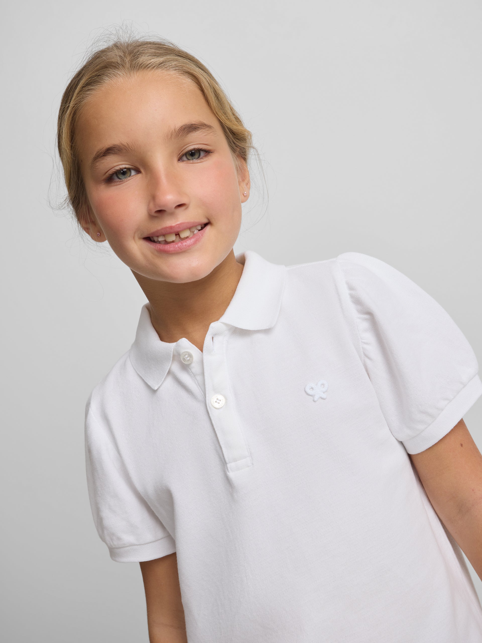 Polo clássico branco para menina