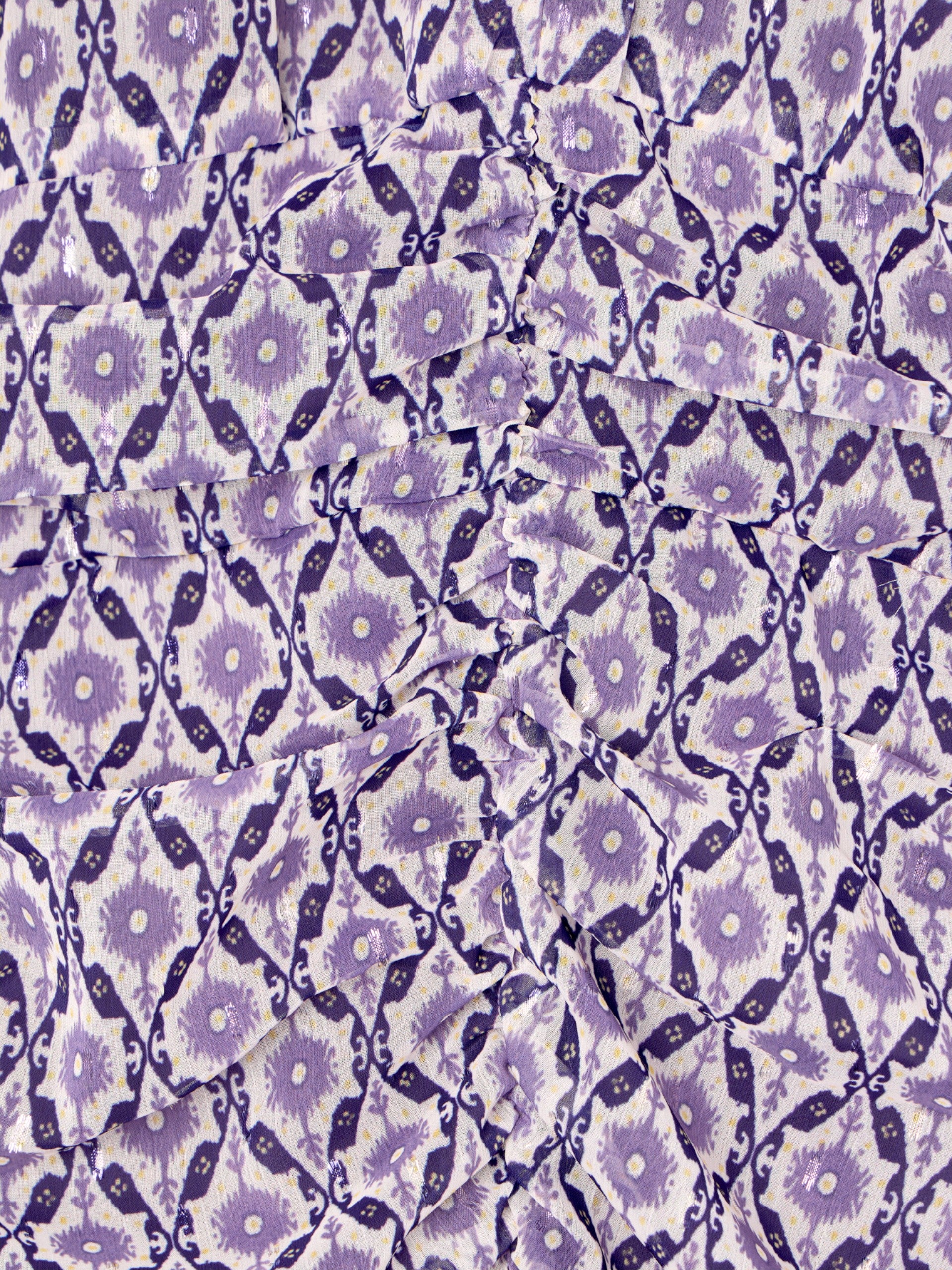 Vestido manga francesa estampado malva