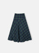 Green plaid midi skirt