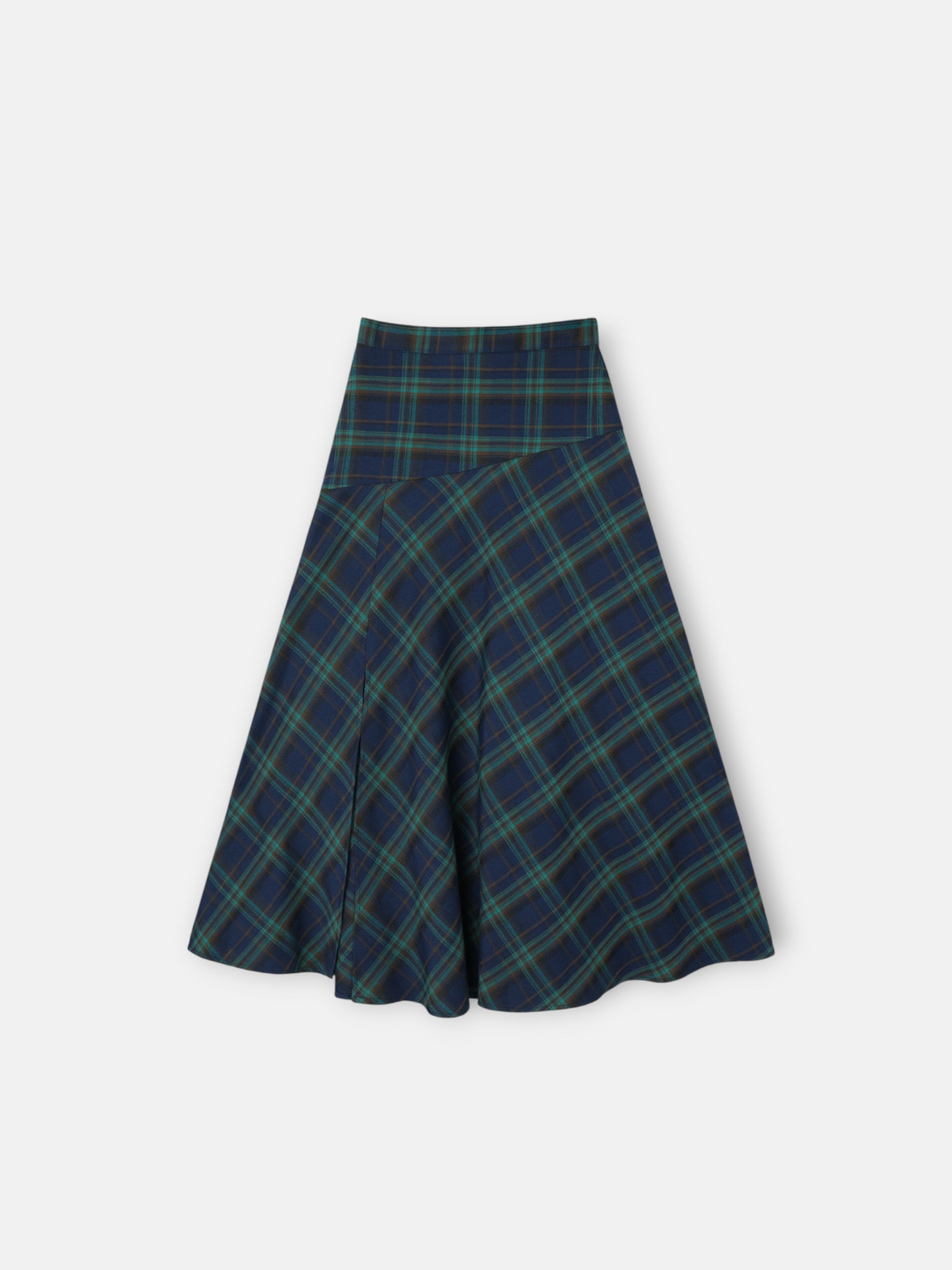 jupe midi à carreaux verts