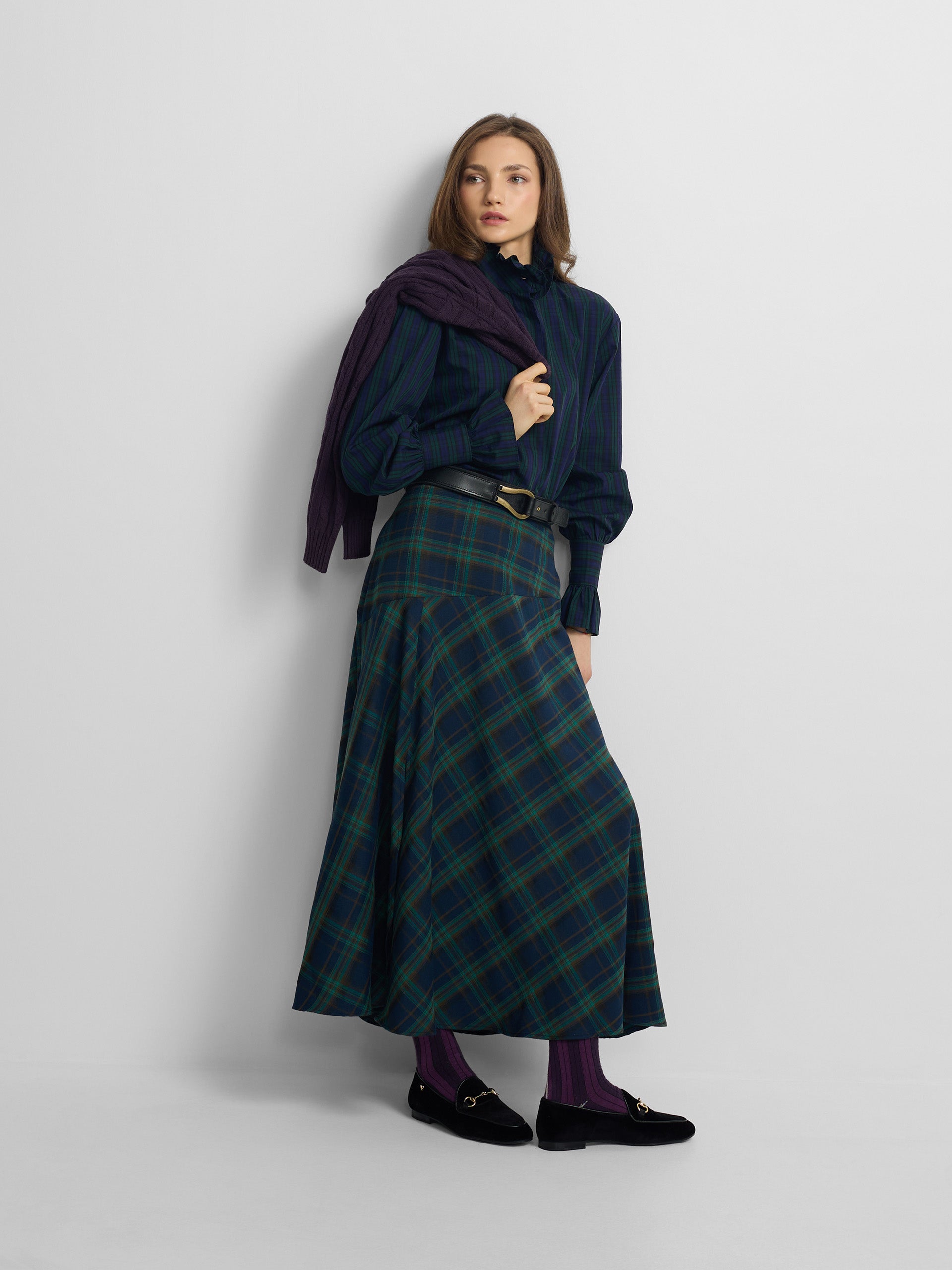 Camisa gola xadrez verde