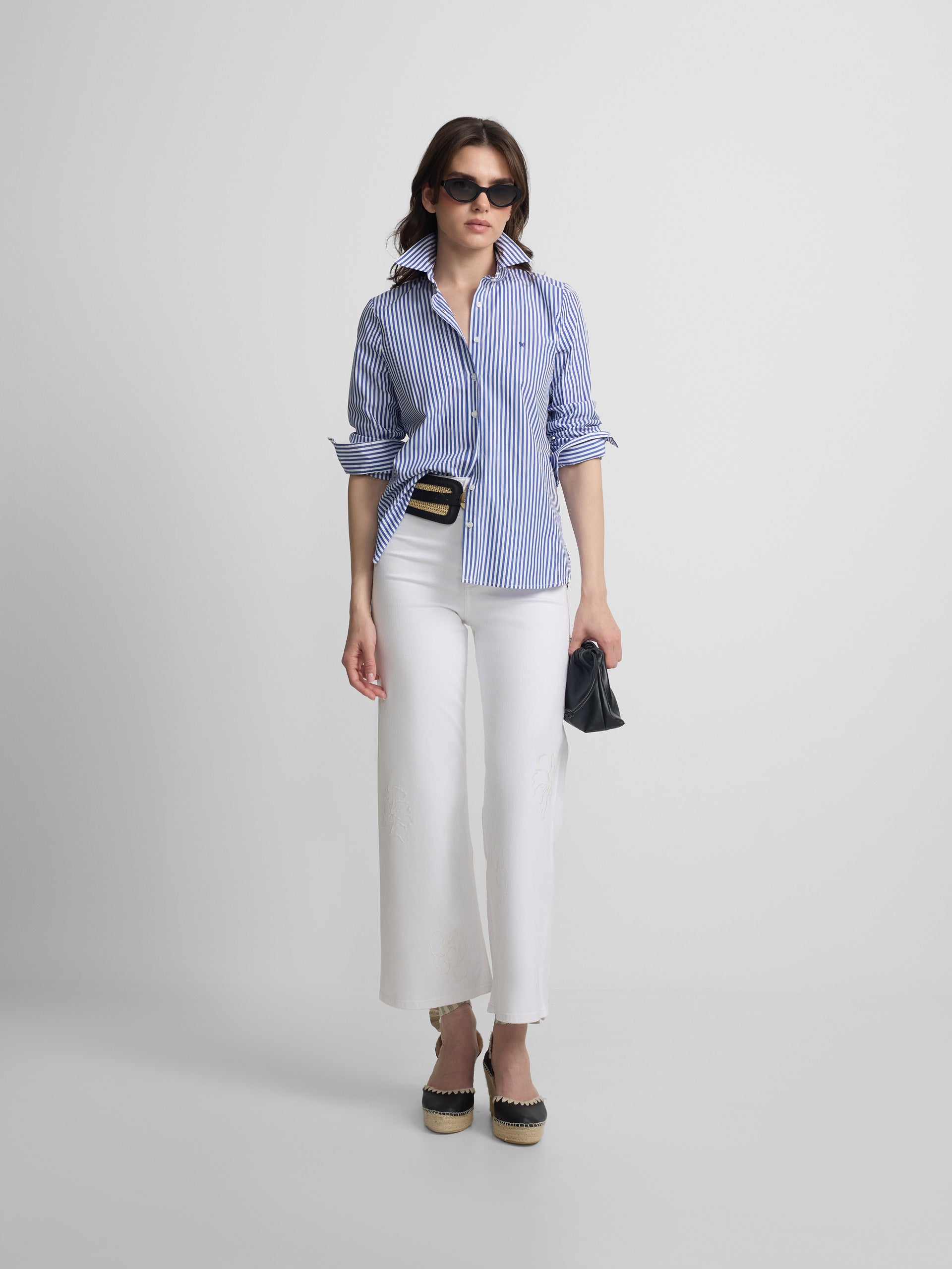 Camisa woman rayas azul y blanco