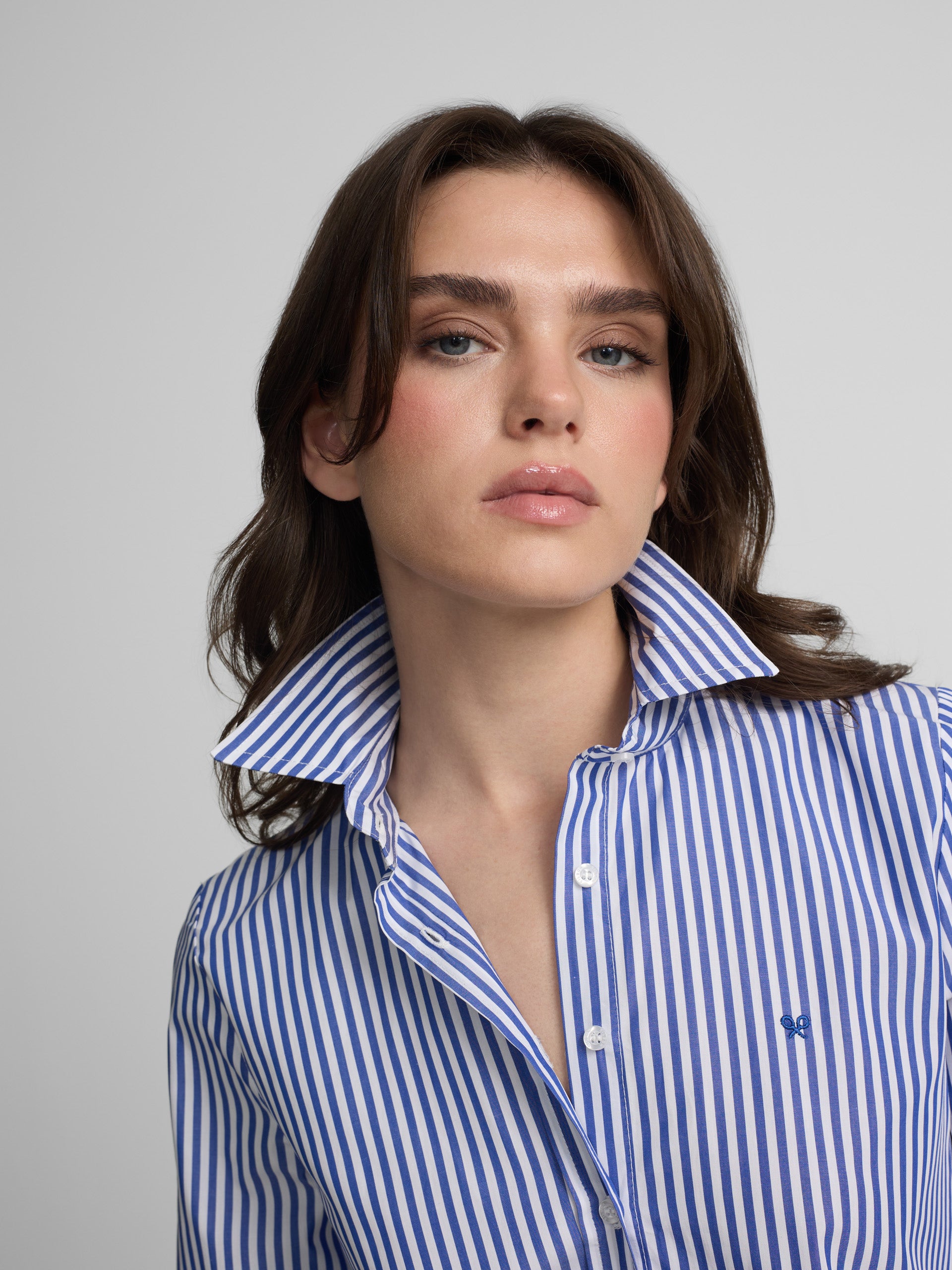 Camisa woman rayas azul y blanco