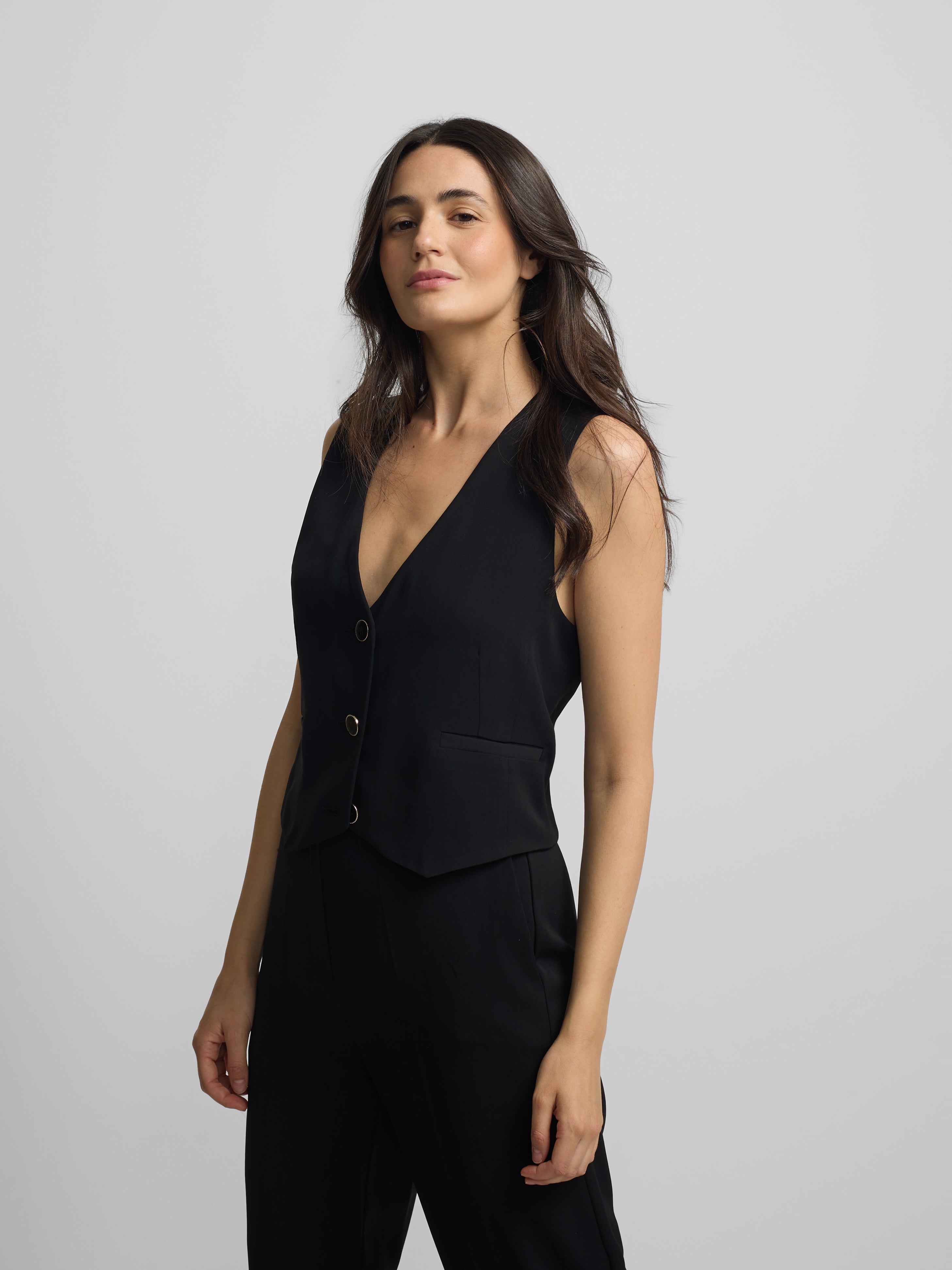 Chaleco woman clasico sastre negro