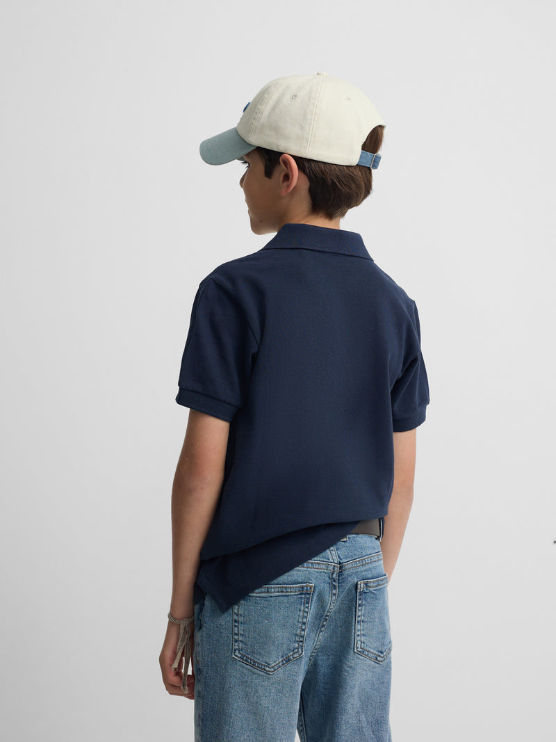 Polo clássico infantil miniraquete azul-marinho
