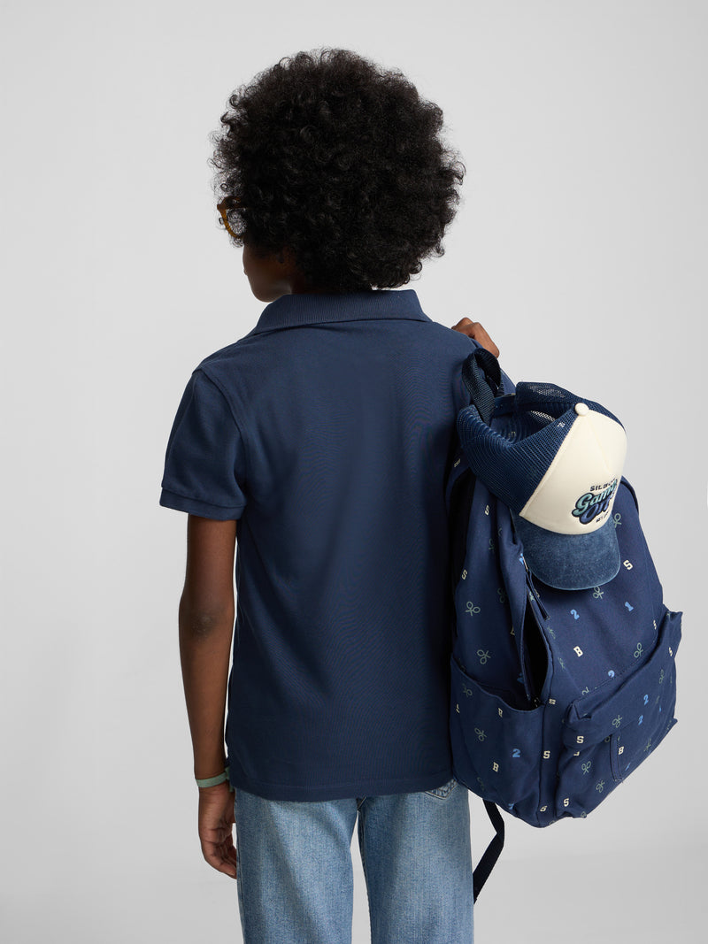 Polo clássico infantil miniraquete azul-marinho