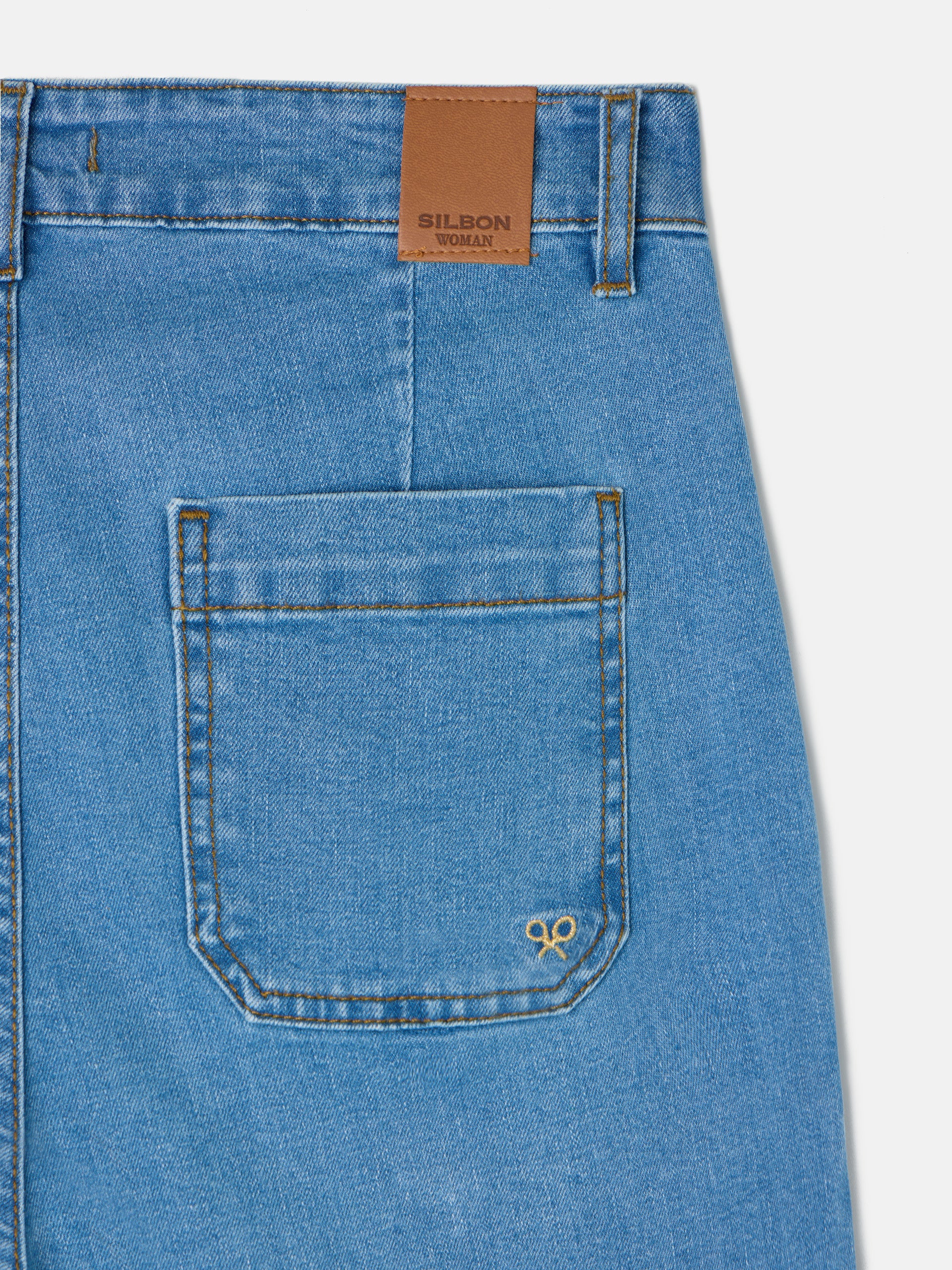 Pantalon culotte poches denim