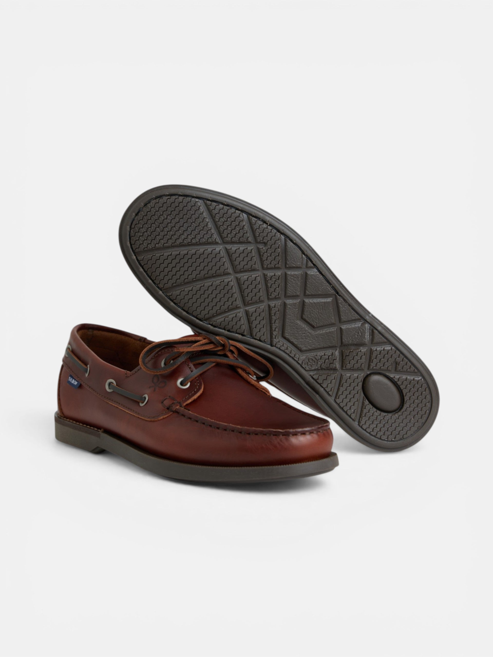 Light brown fine leather boat shoe