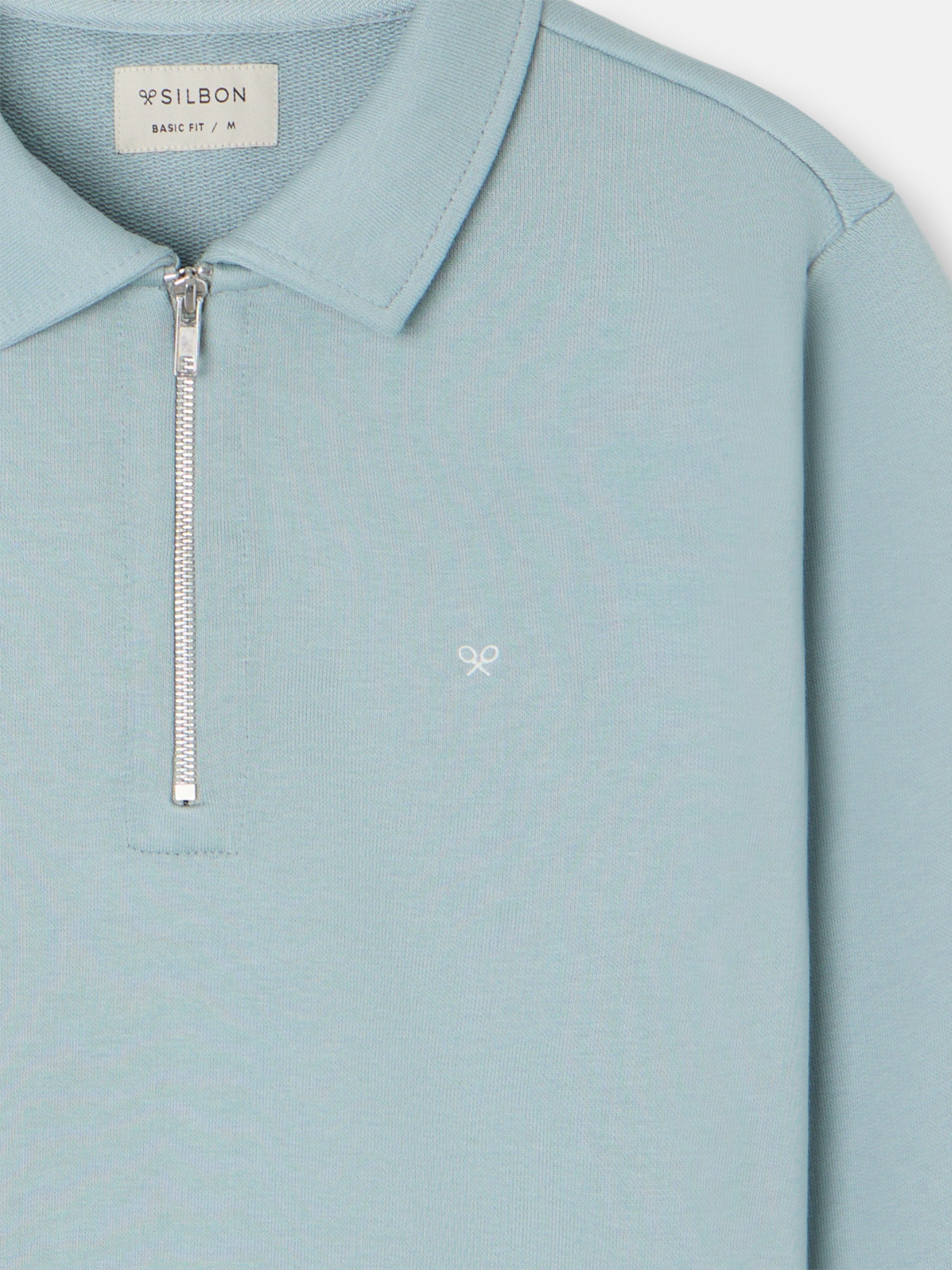 Aquamarine mini logo half-zip sweatshirt