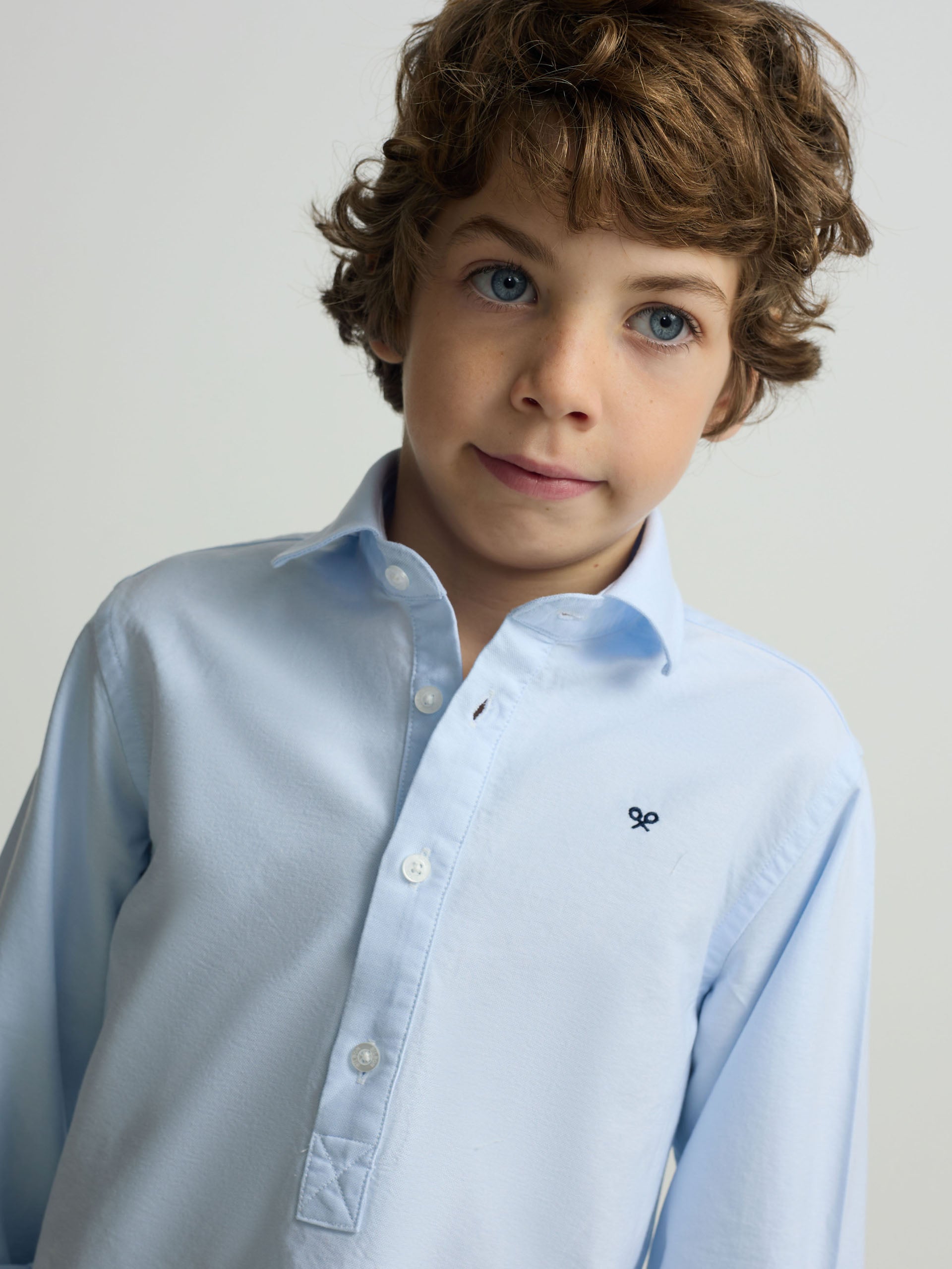Polera sport kids oxford celeste
