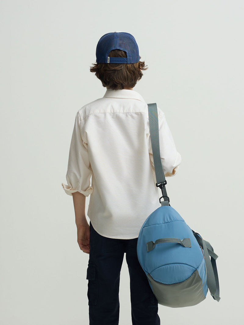 Camisola desportiva criança riscas horizontais amarelas