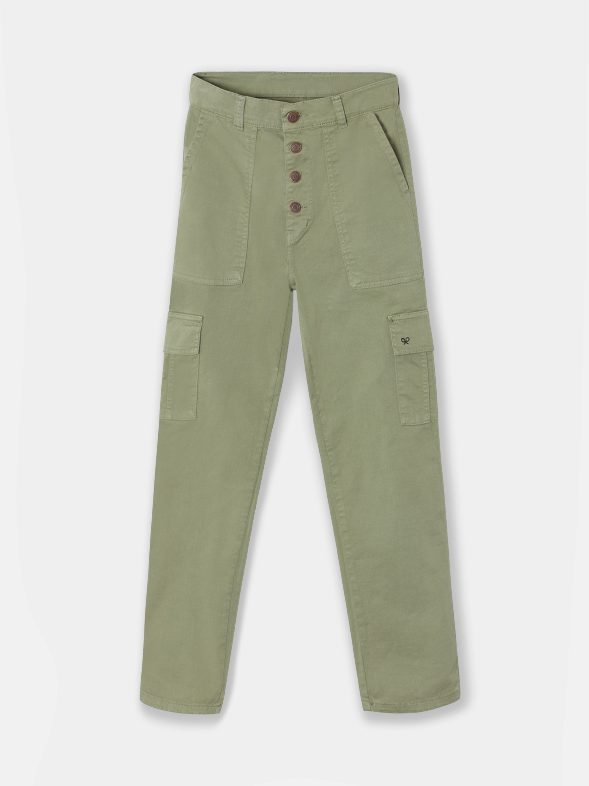 Pantalon woman denim cargo khaki