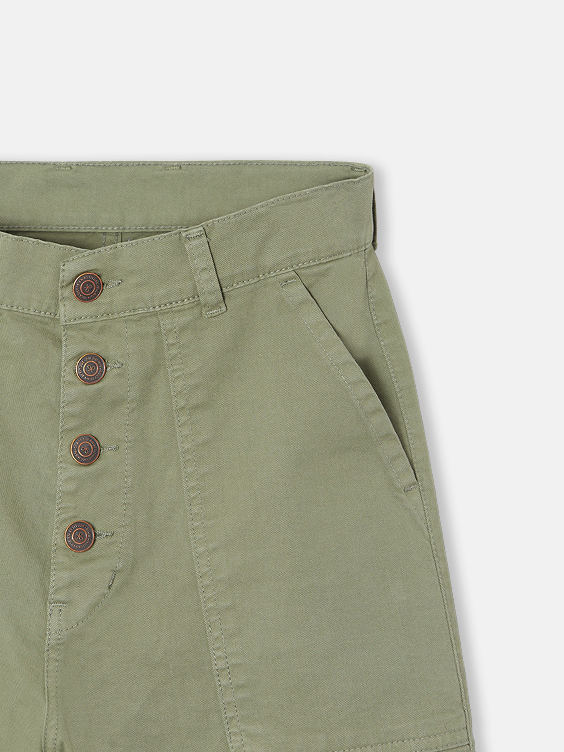 Pantalon woman denim cargo khaki