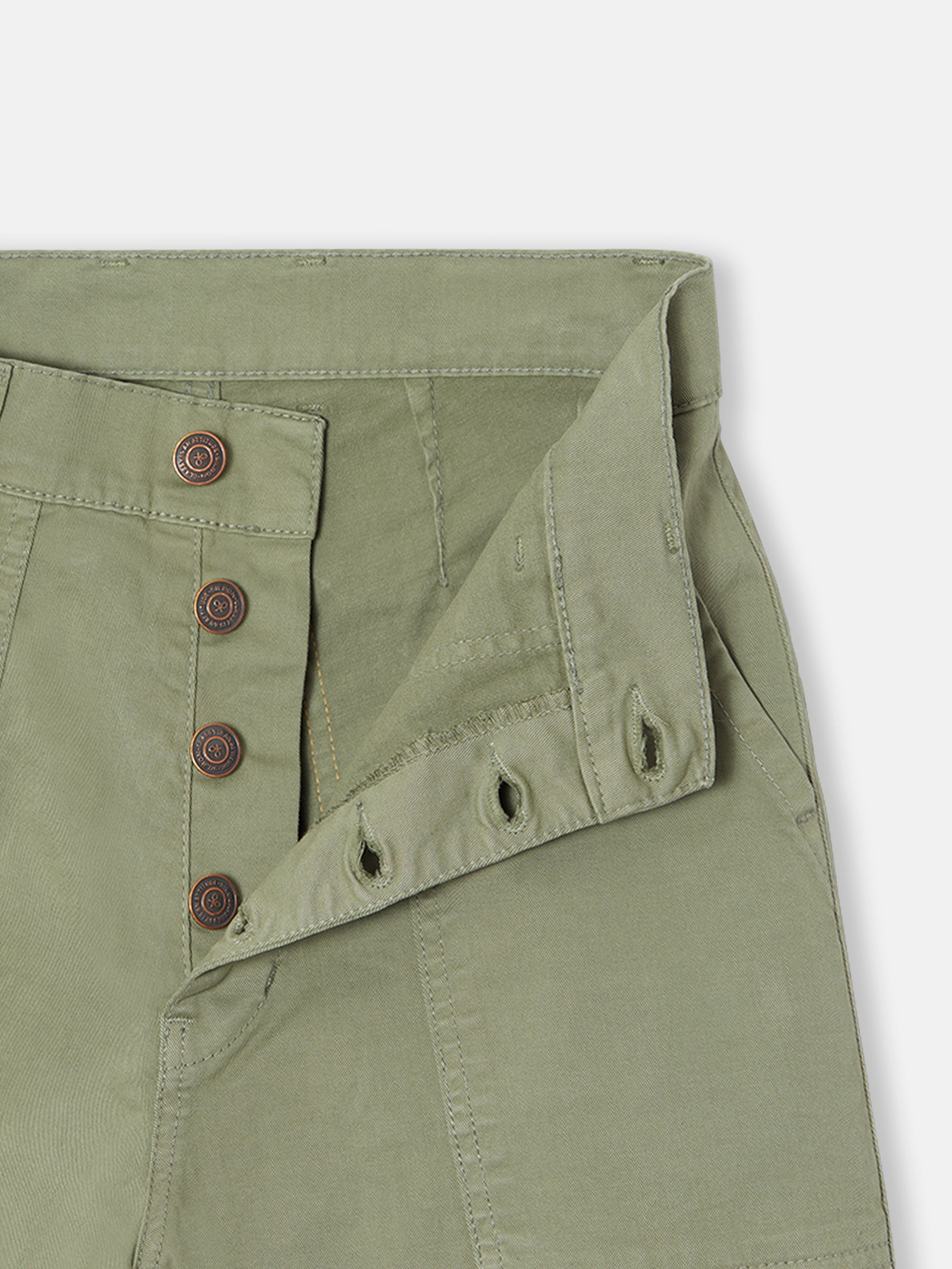 Pantalon woman denim cargo khaki