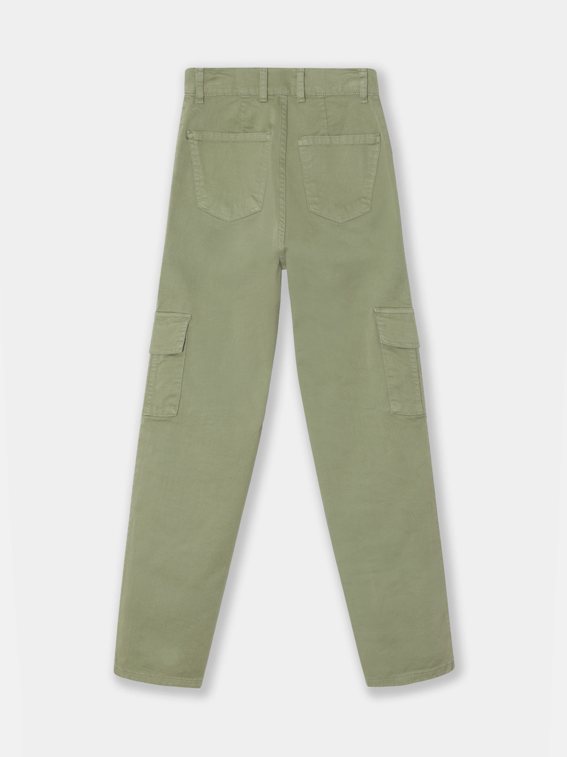 Pantalon woman denim cargo khaki