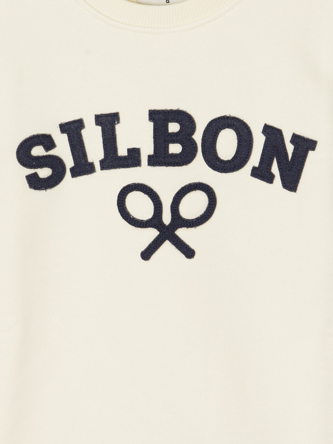 Sweat-shirt enfant raquette demi-crème