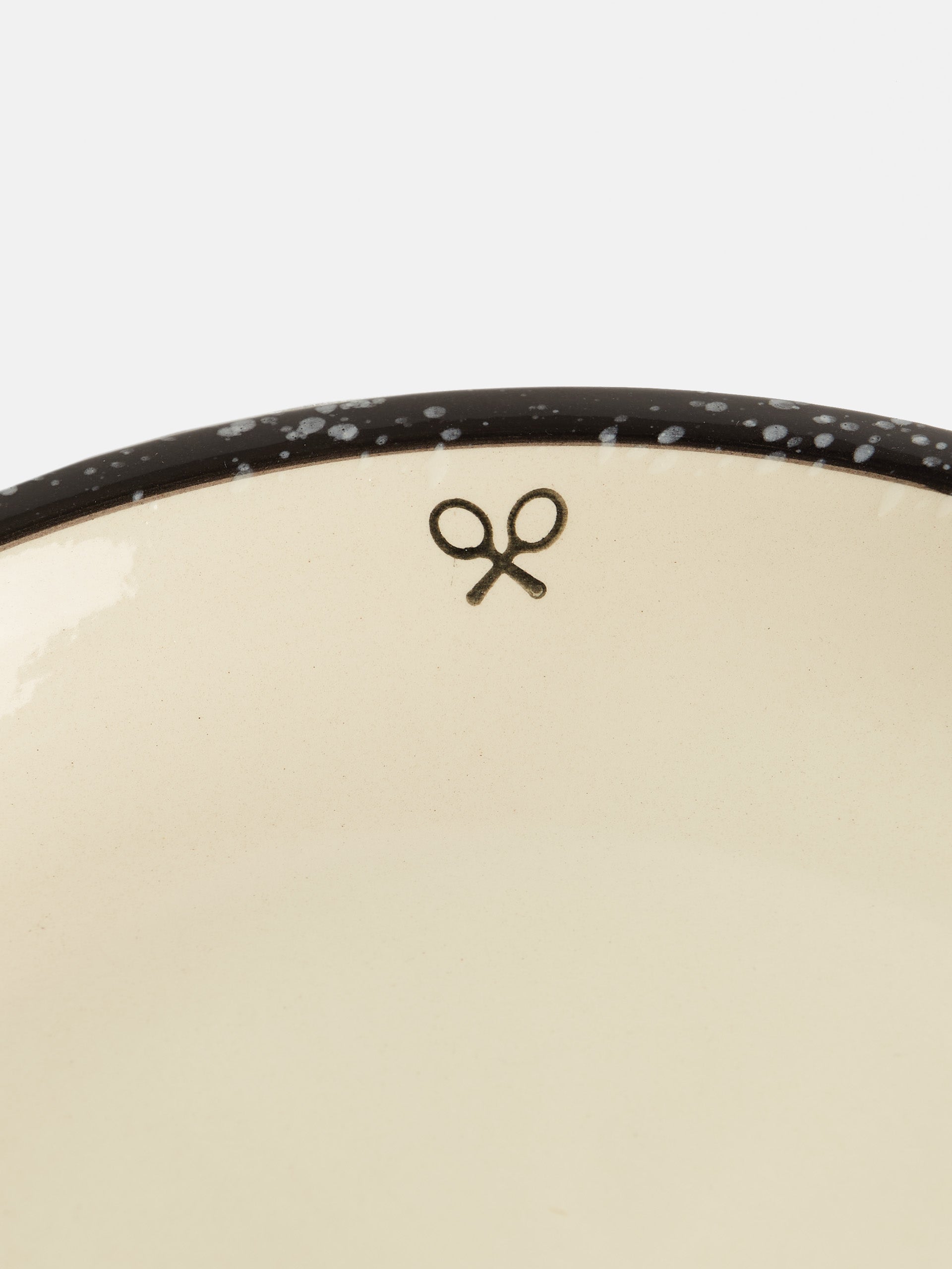 Plato llano ceramico esmalte bicolor