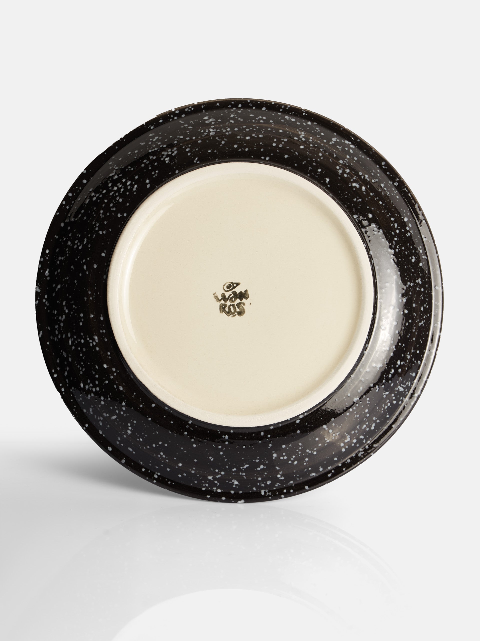 Plato llano ceramico esmalte bicolor