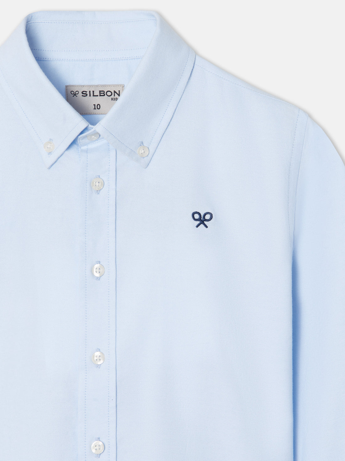 Camisa sport clássica oxford azul claro para crianças