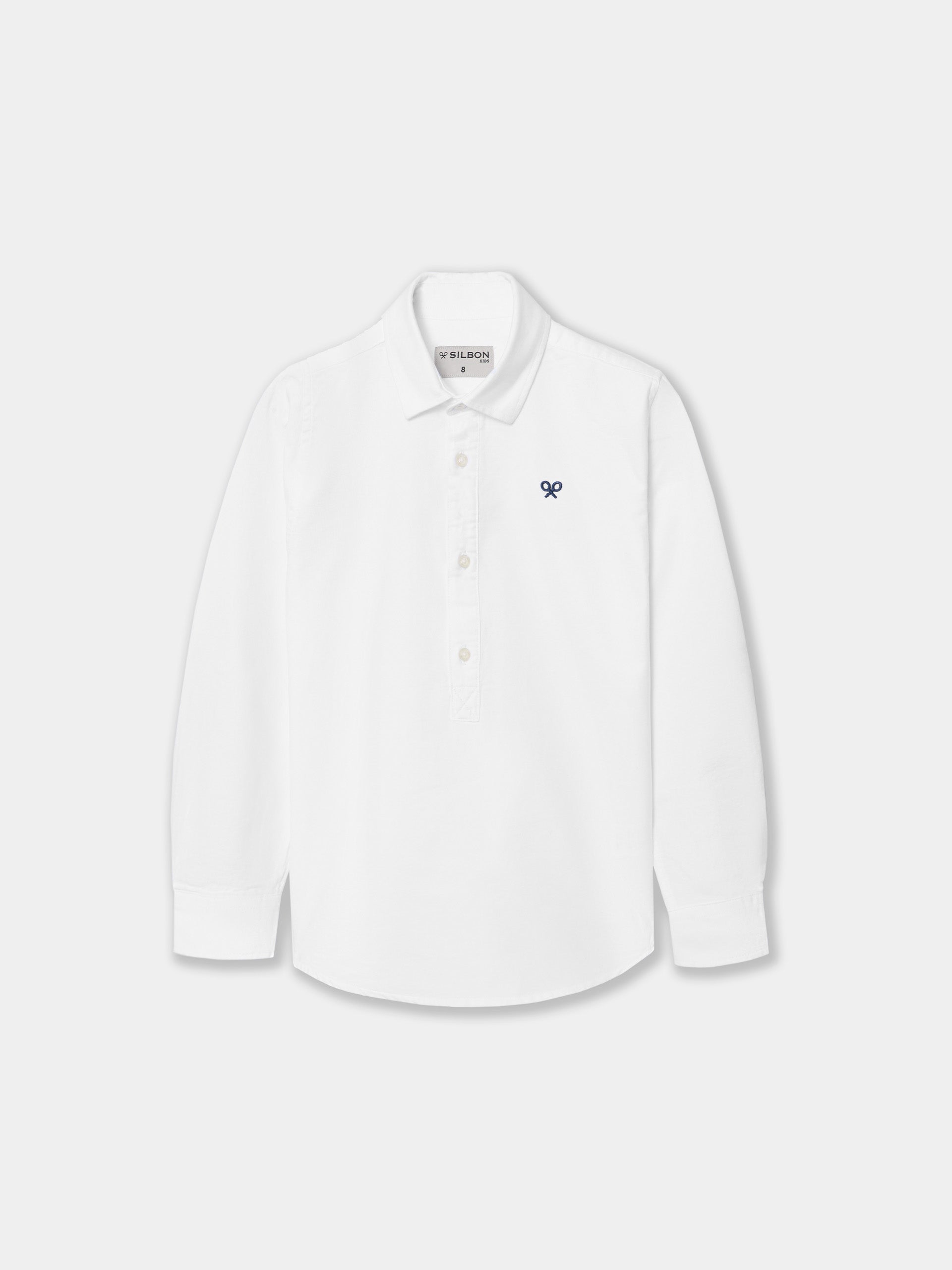 Polera sport kids clasica oxford blanca
