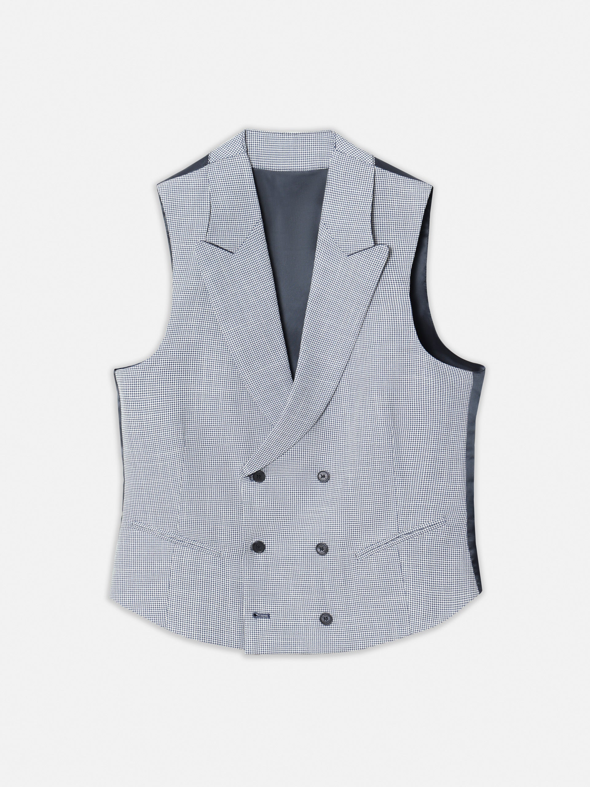 Chaleco chaque clasico pata de gallo azul