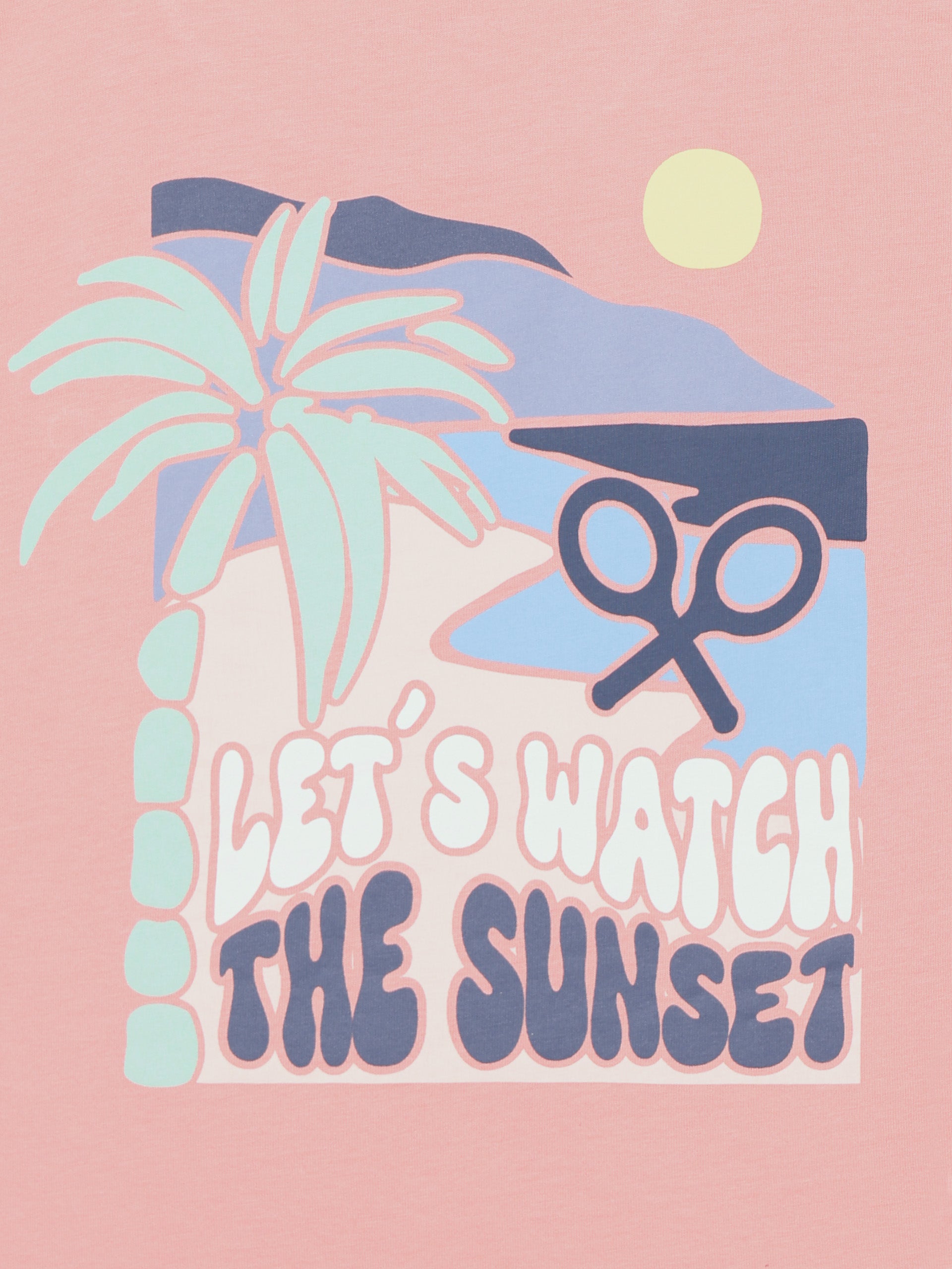 Camiseta kids let,s watch the sunset rosa