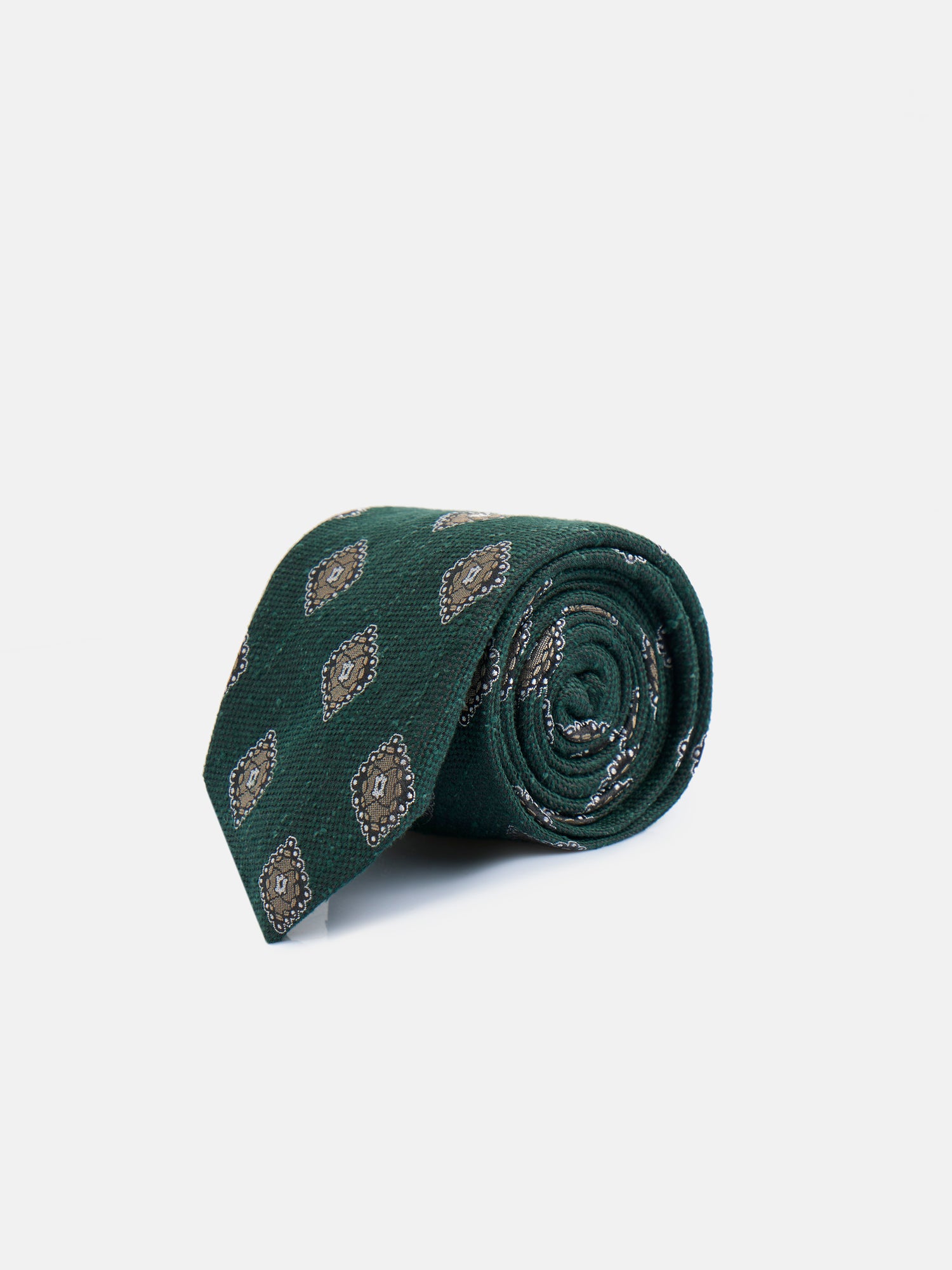 Corbata jaspeada motivos verde