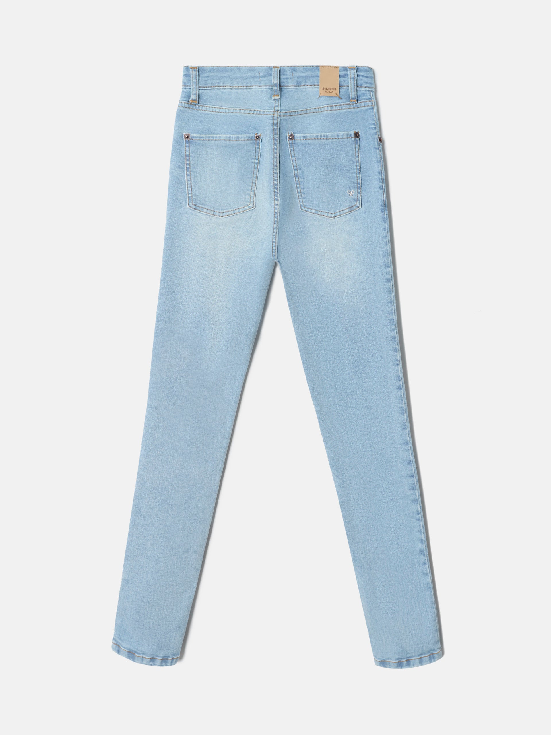 Pantalon woman slim fit denim claro