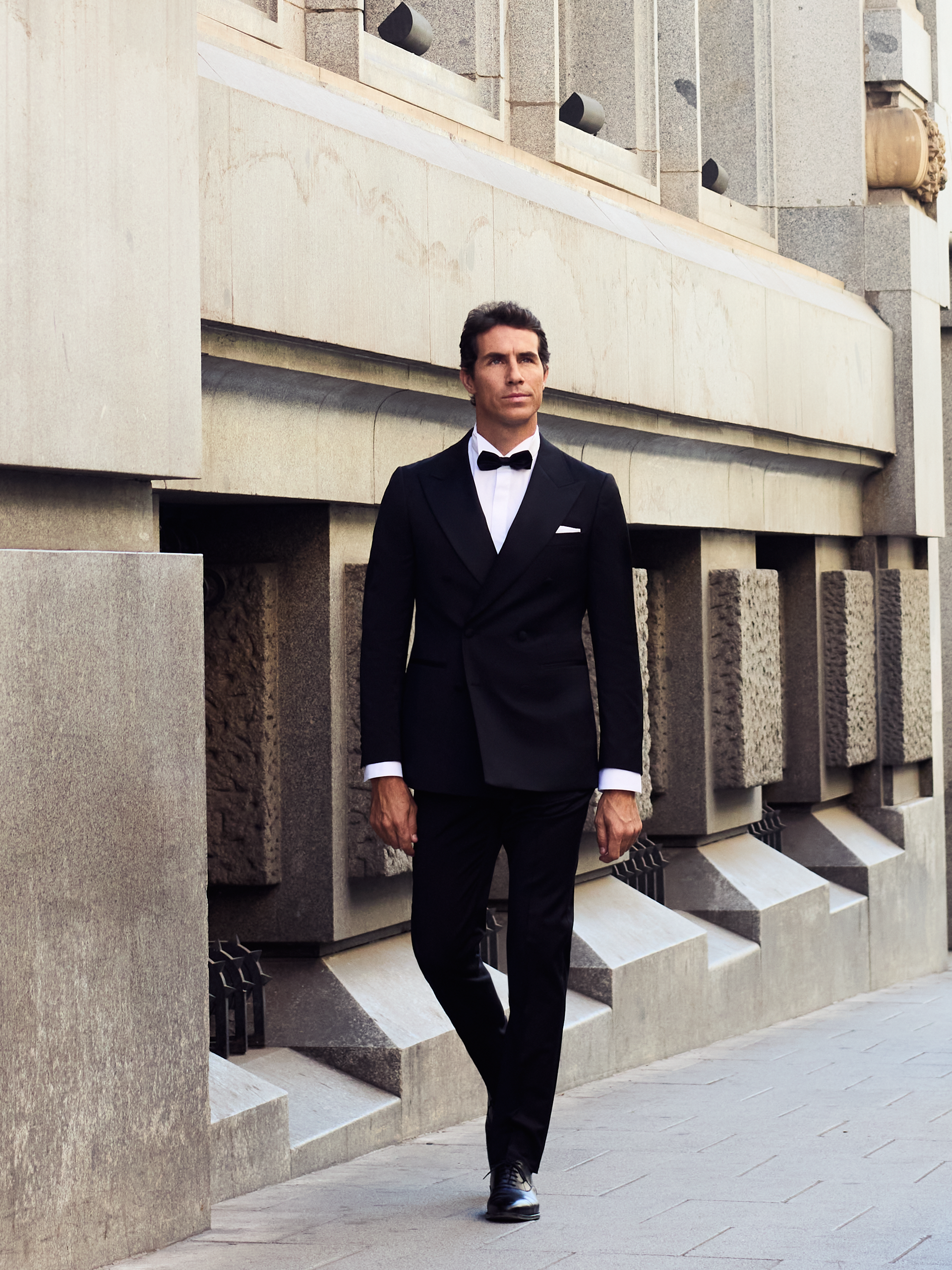 Pantalon de smoking croisé classique noir