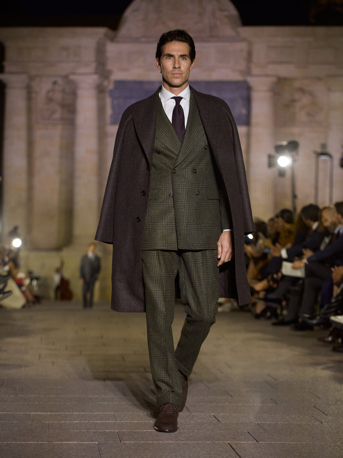 Fato MTM sartorial cruzado regent heritage príncipe de gales verde 100% lã inglesa